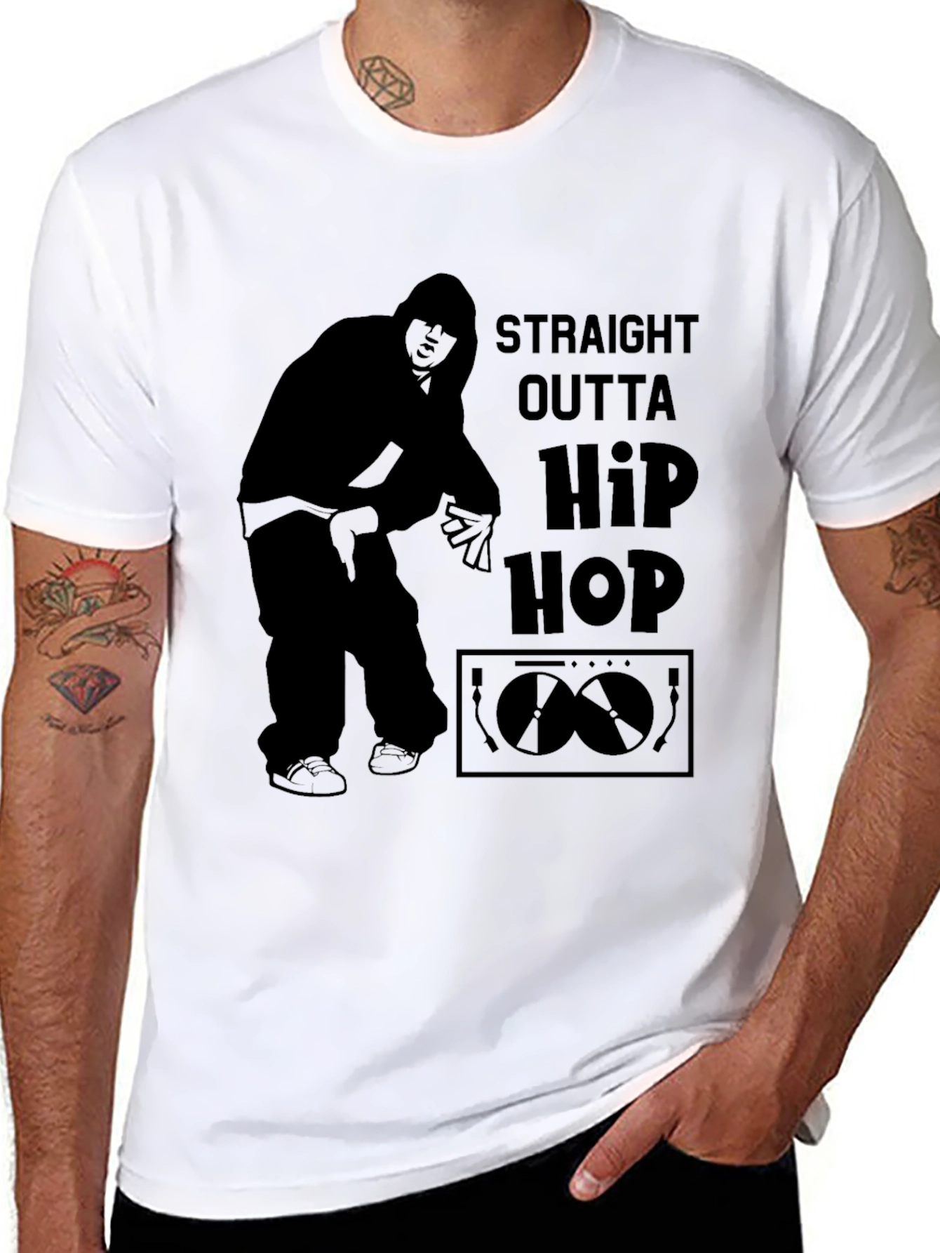 Straight Outta Hip Hop Black Graphic Tee