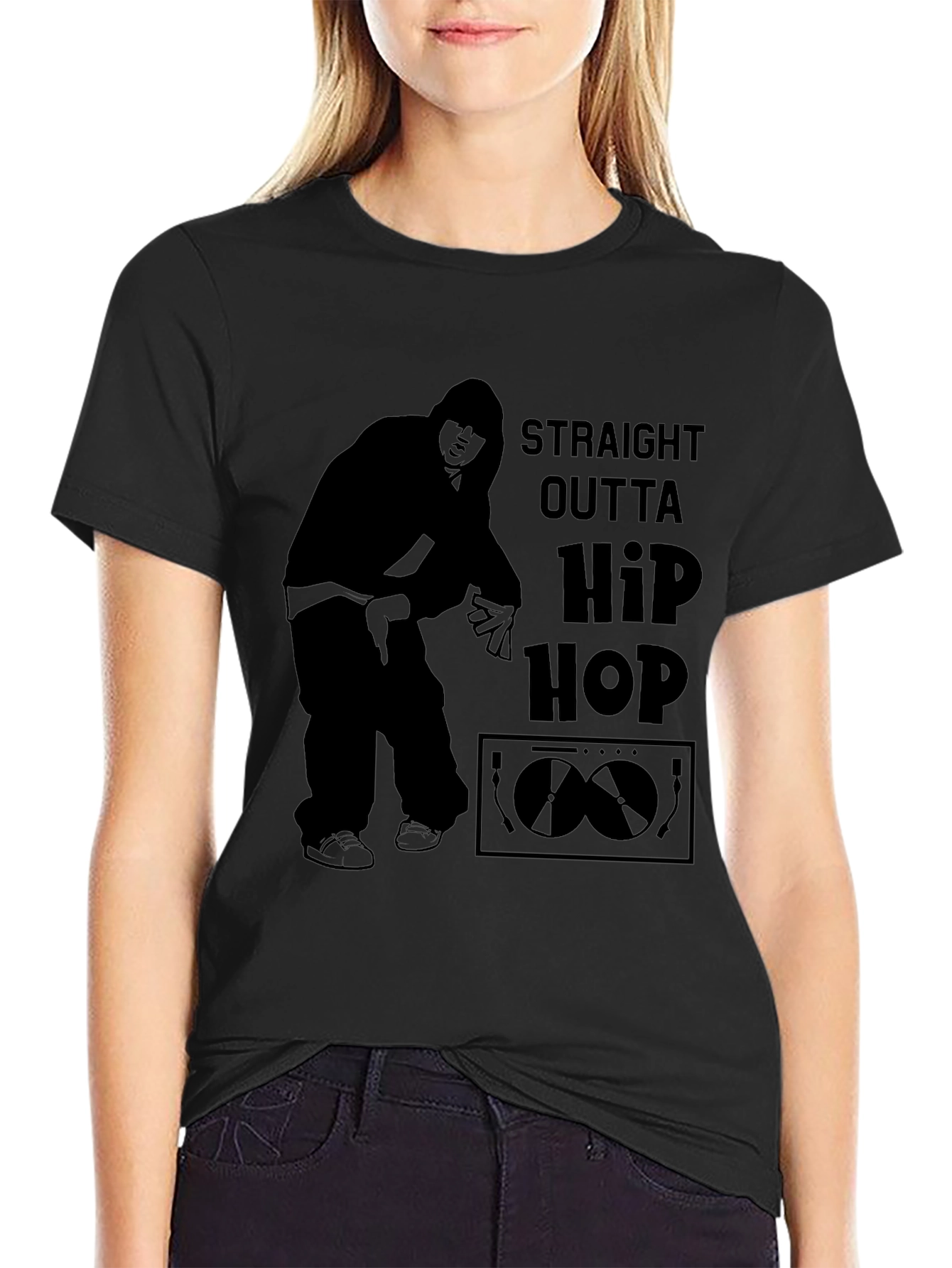 Straight Outta Hip Hop Black Graphic Tee