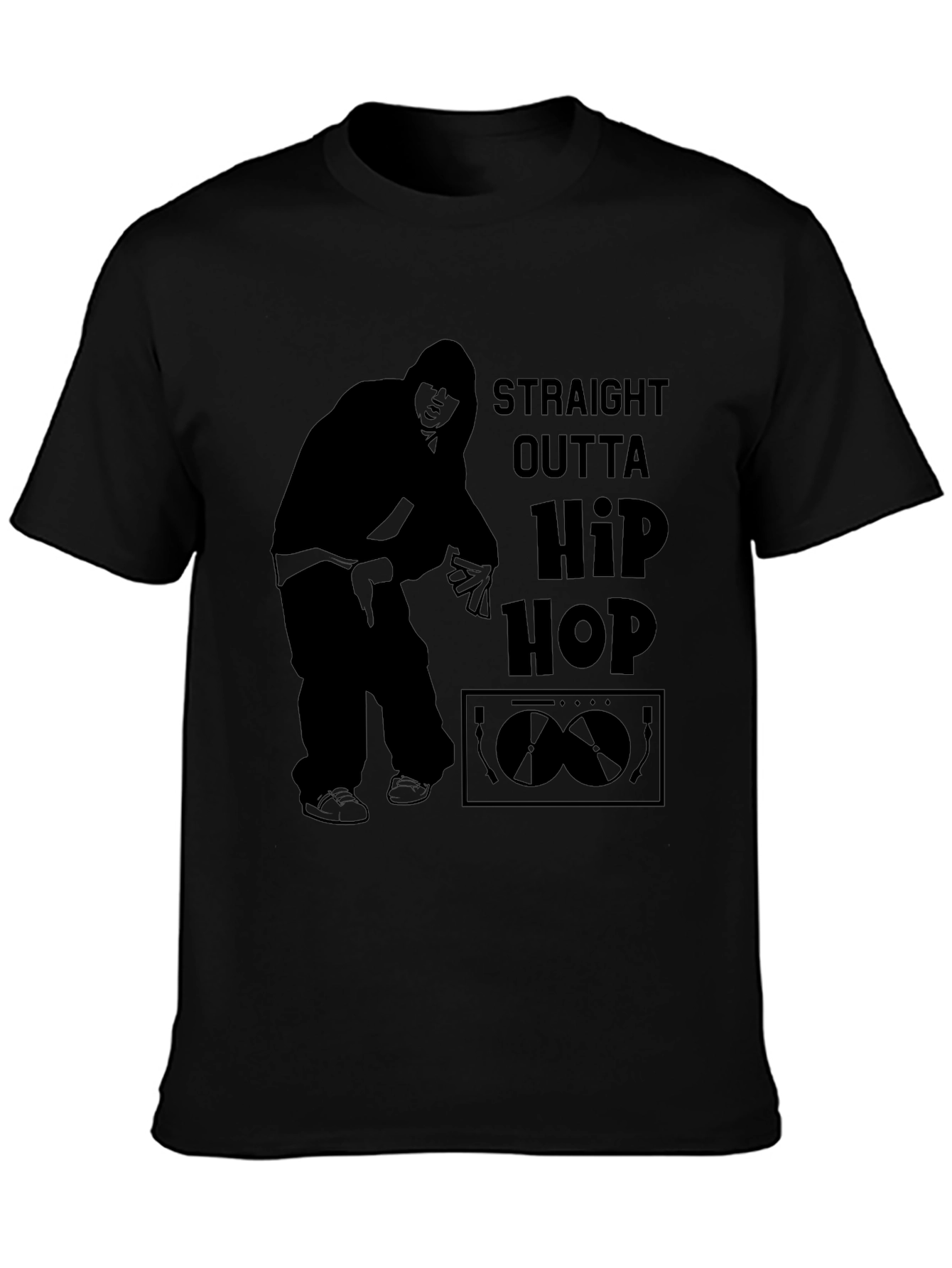 Straight Outta Hip Hop Black Graphic Tee