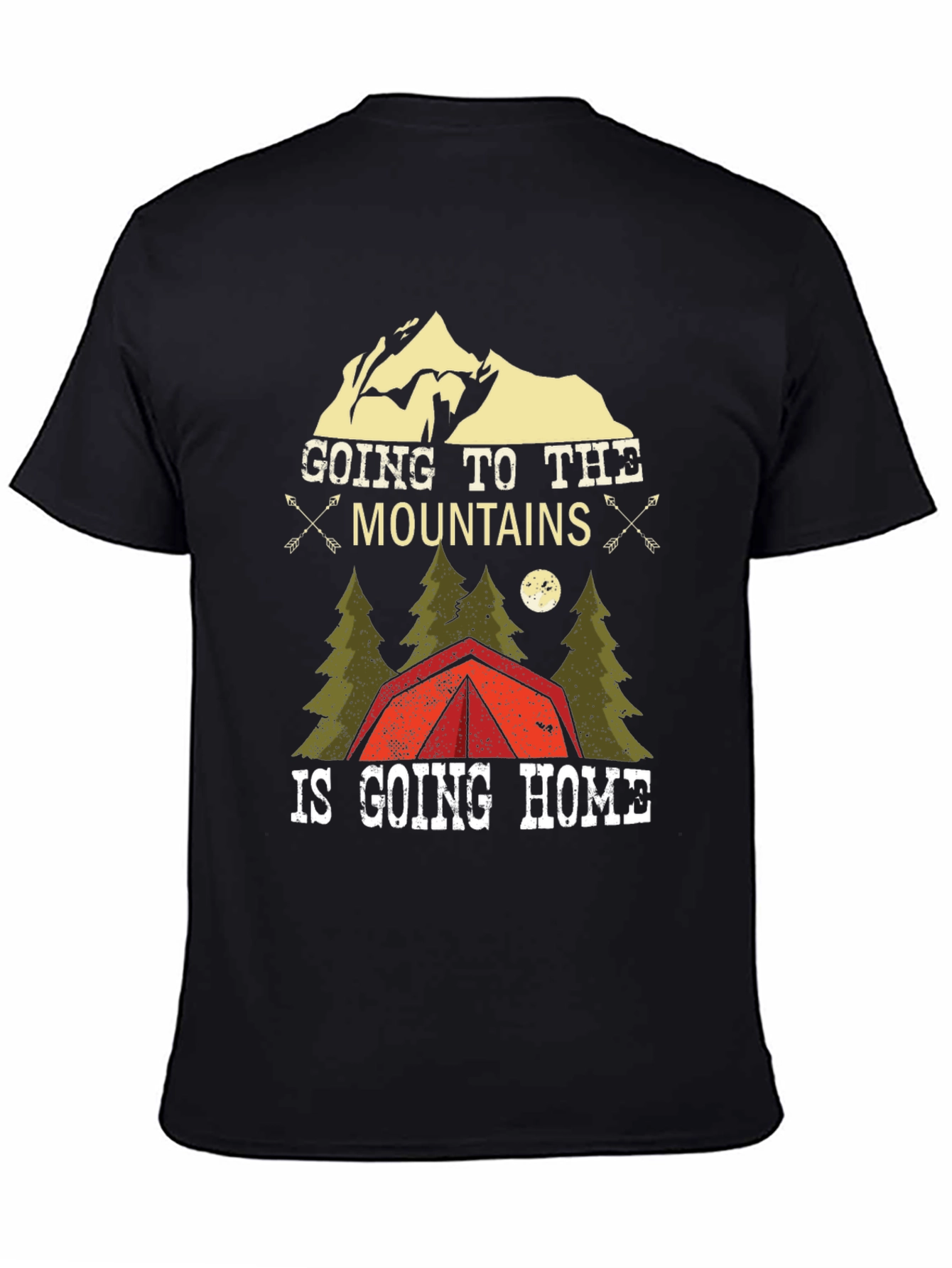 Mountains are Home Black Graphic T-Shirt