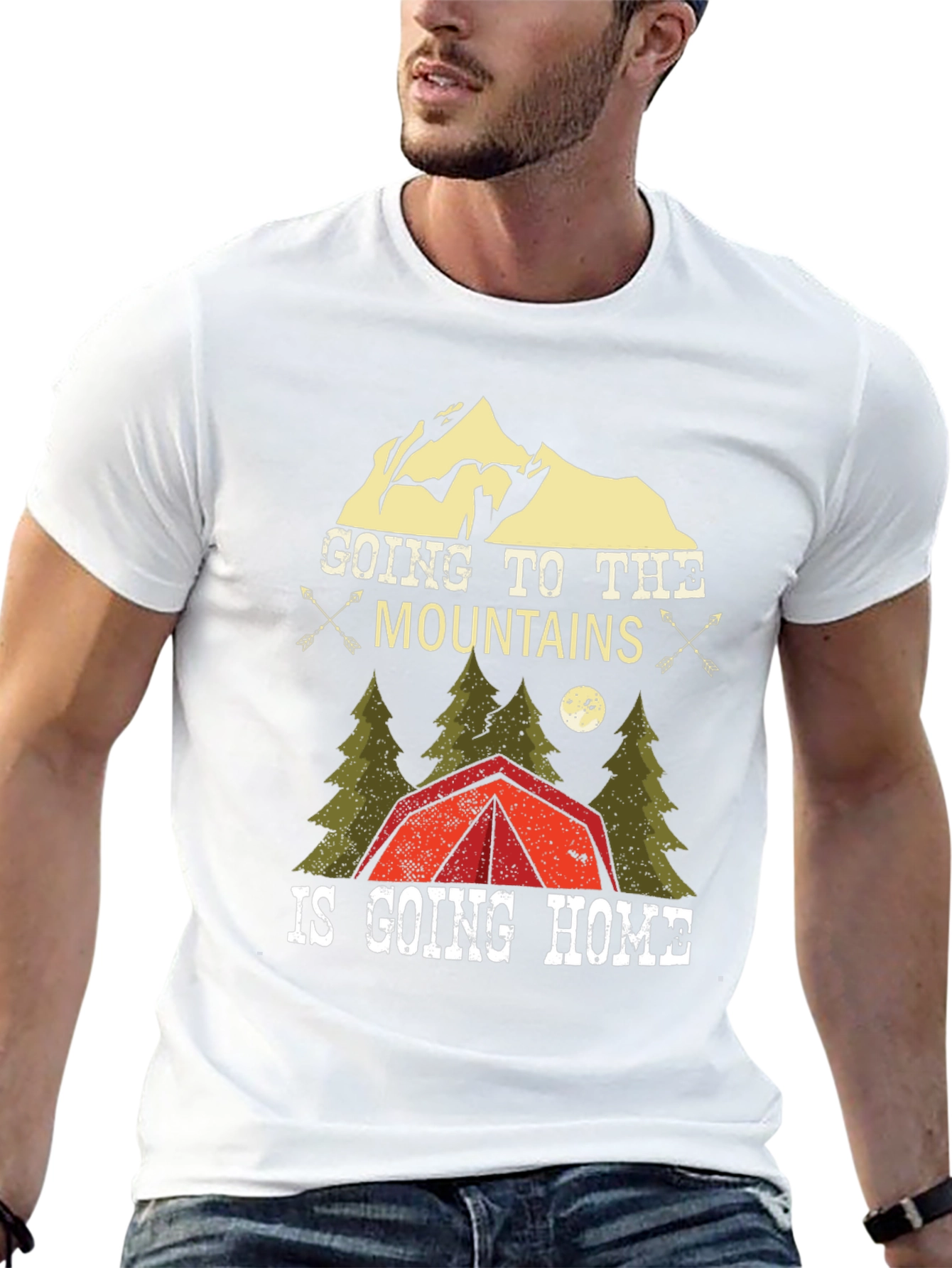 Mountains are Home Black Graphic T-Shirt