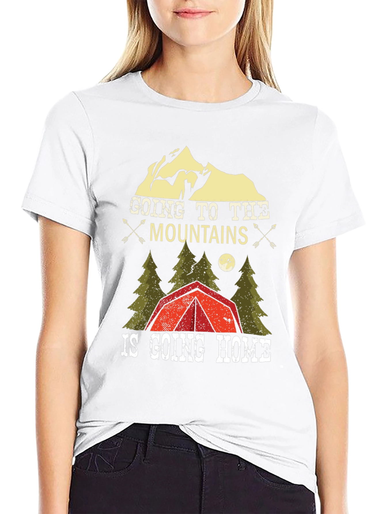 Mountains are Home Black Graphic T-Shirt