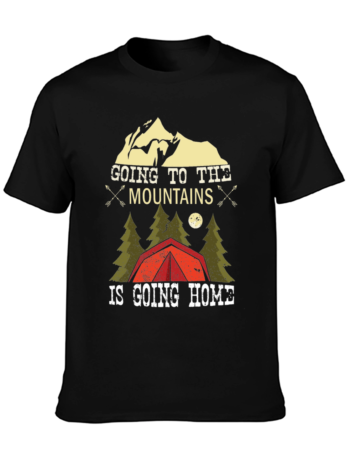 Mountains are Home Black Graphic T-Shirt
