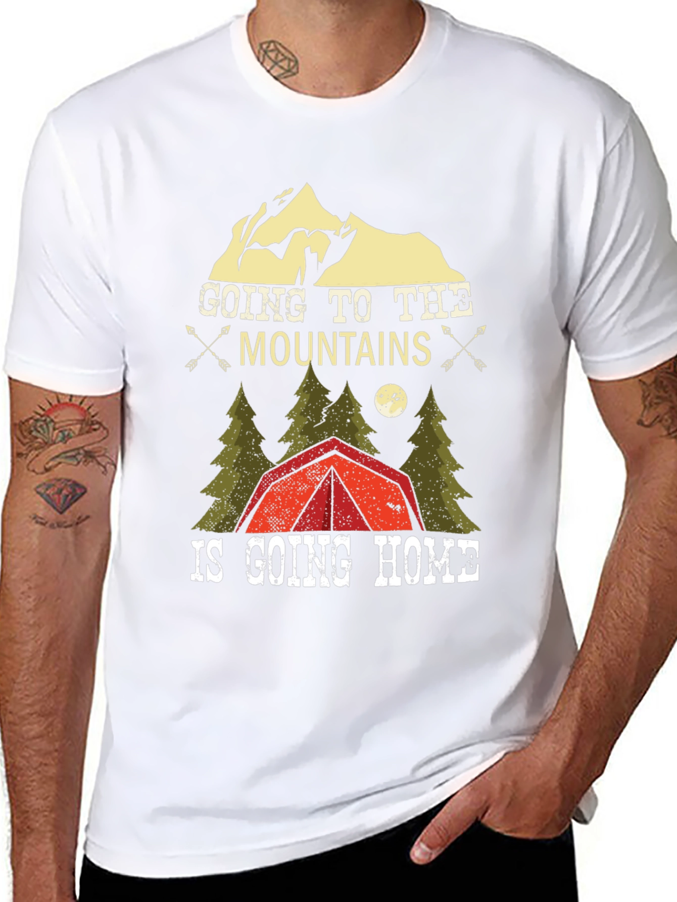 Mountains are Home Black Graphic T-Shirt