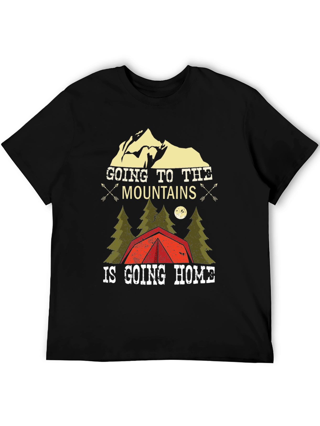 Mountains are Home Black Graphic T-Shirt
