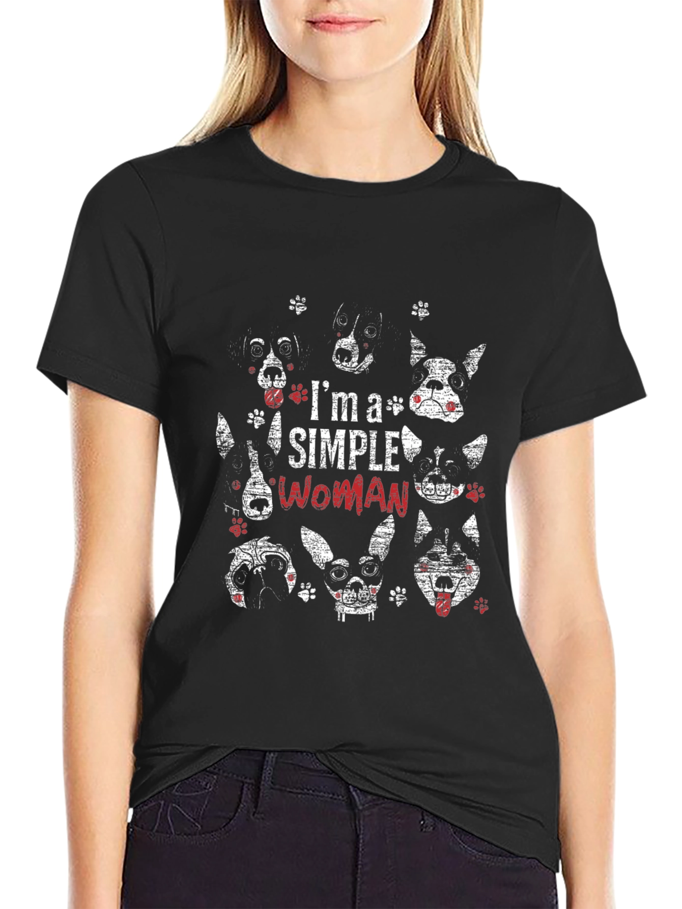 I’m a Simple Woman Dog T-Shirt – Funny Dog Lover Graphic Tee Gift
