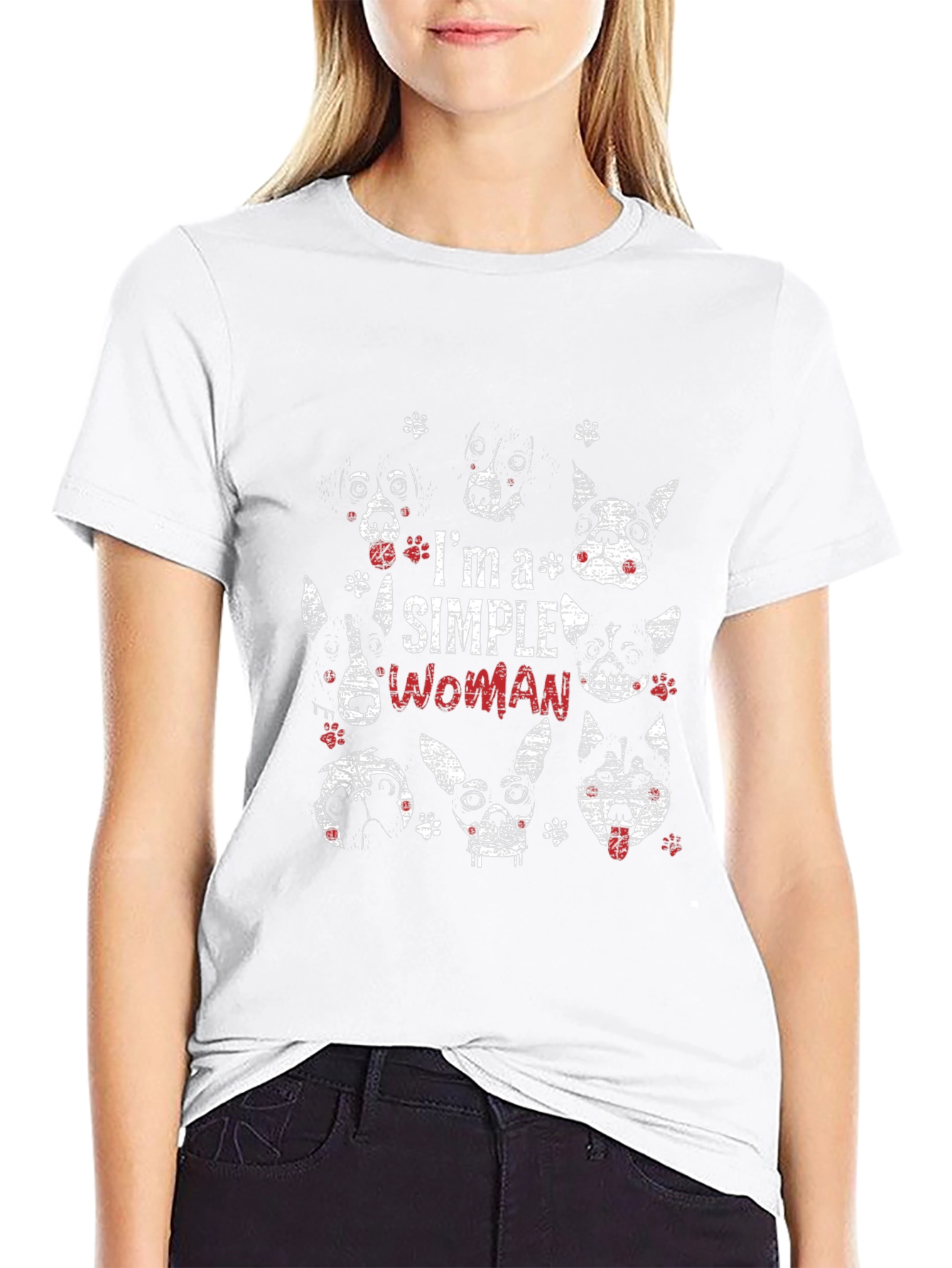 I’m a Simple Woman Dog T-Shirt – Funny Dog Lover Graphic Tee Gift