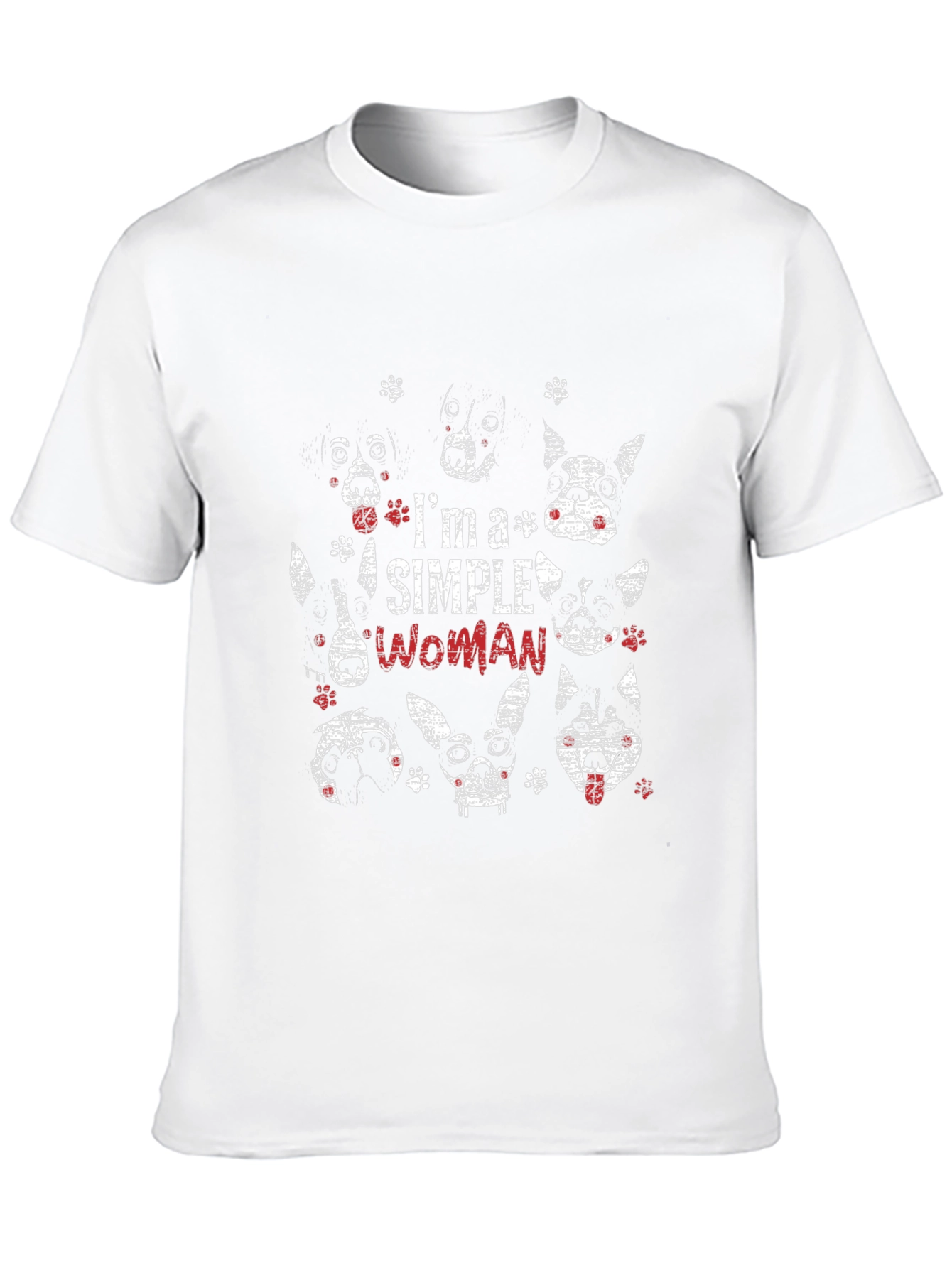 I’m a Simple Woman Dog T-Shirt – Funny Dog Lover Graphic Tee Gift