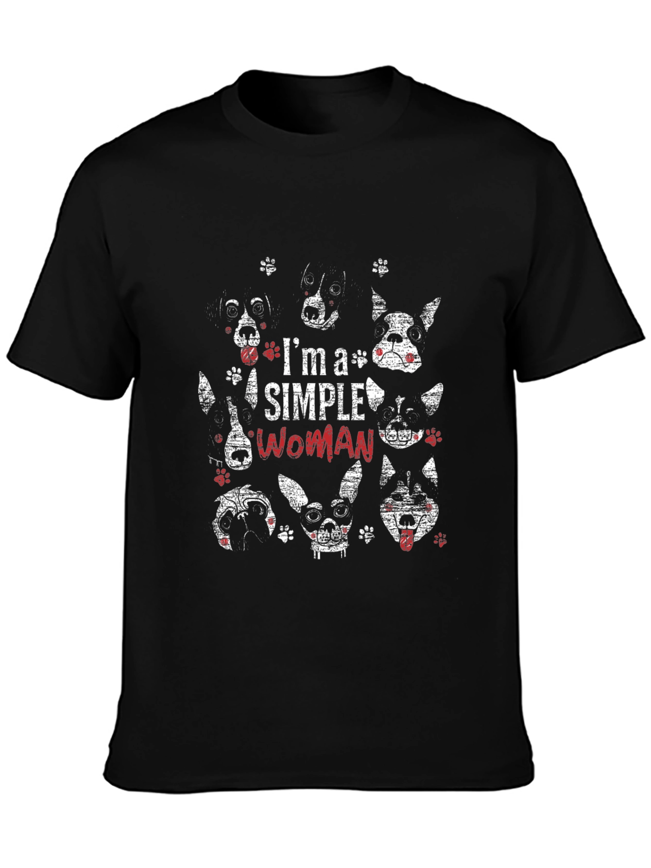 I’m a Simple Woman Dog T-Shirt – Funny Dog Lover Graphic Tee Gift