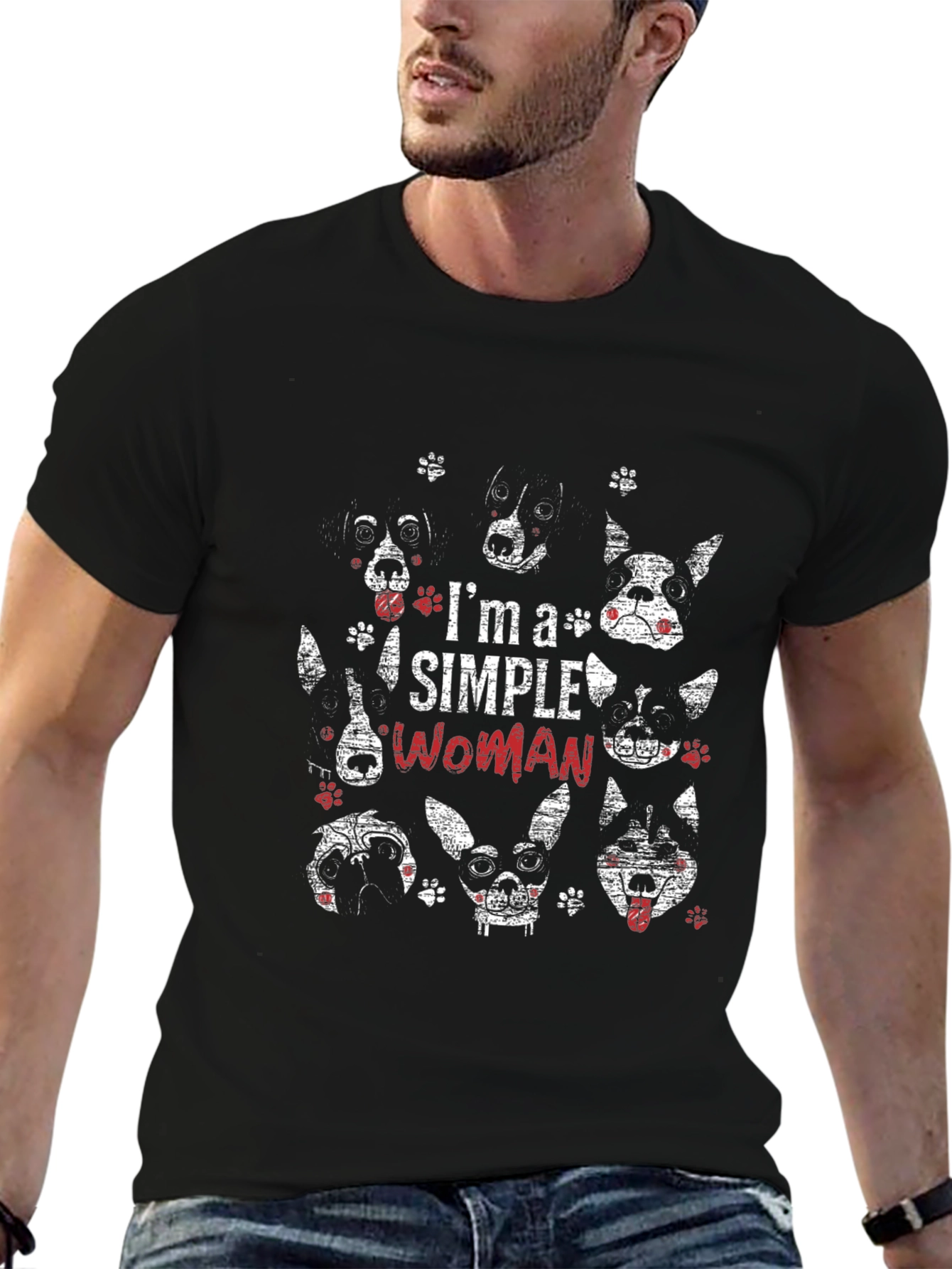 I’m a Simple Woman Dog T-Shirt – Funny Dog Lover Graphic Tee Gift