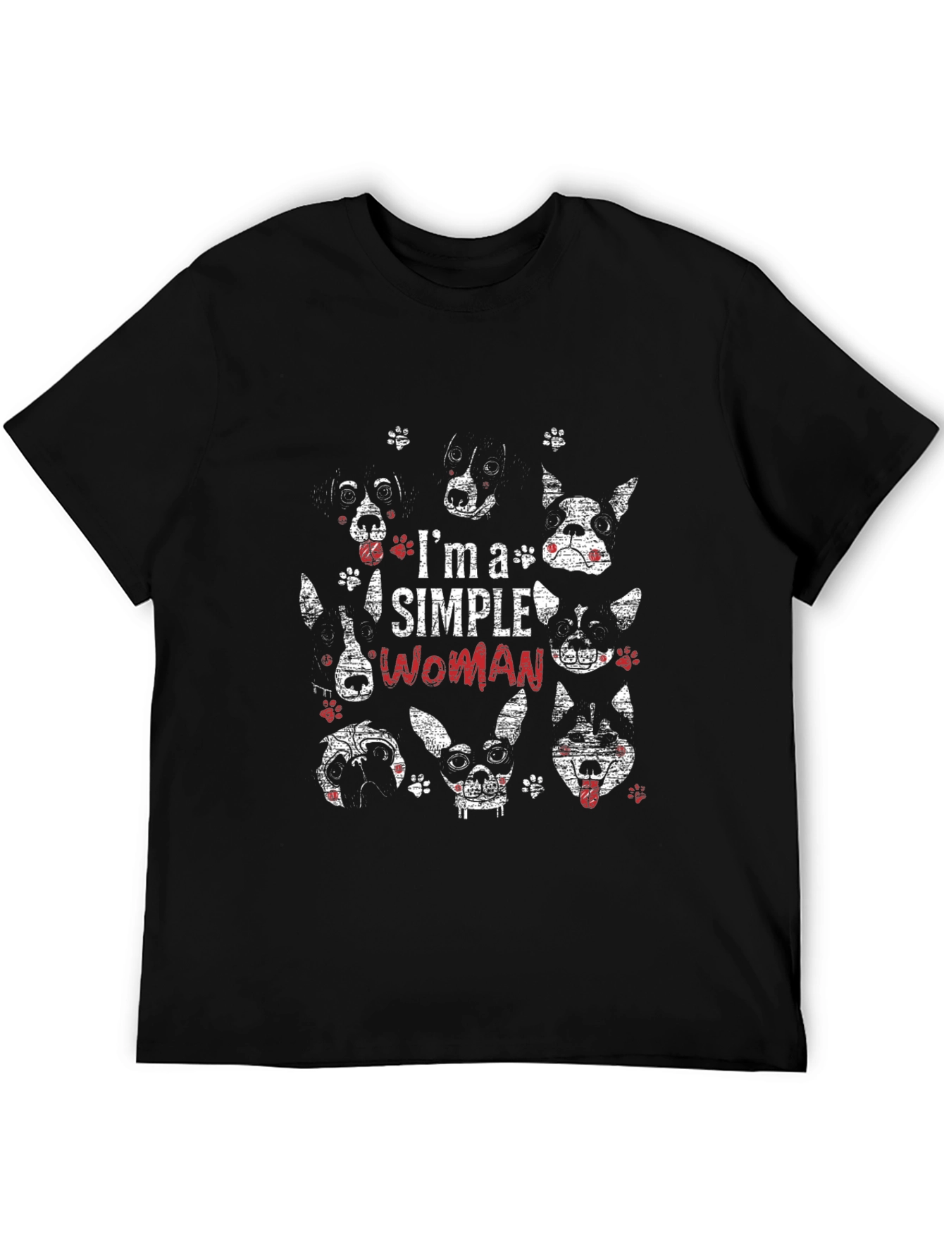 I’m a Simple Woman Dog T-Shirt – Funny Dog Lover Graphic Tee Gift
