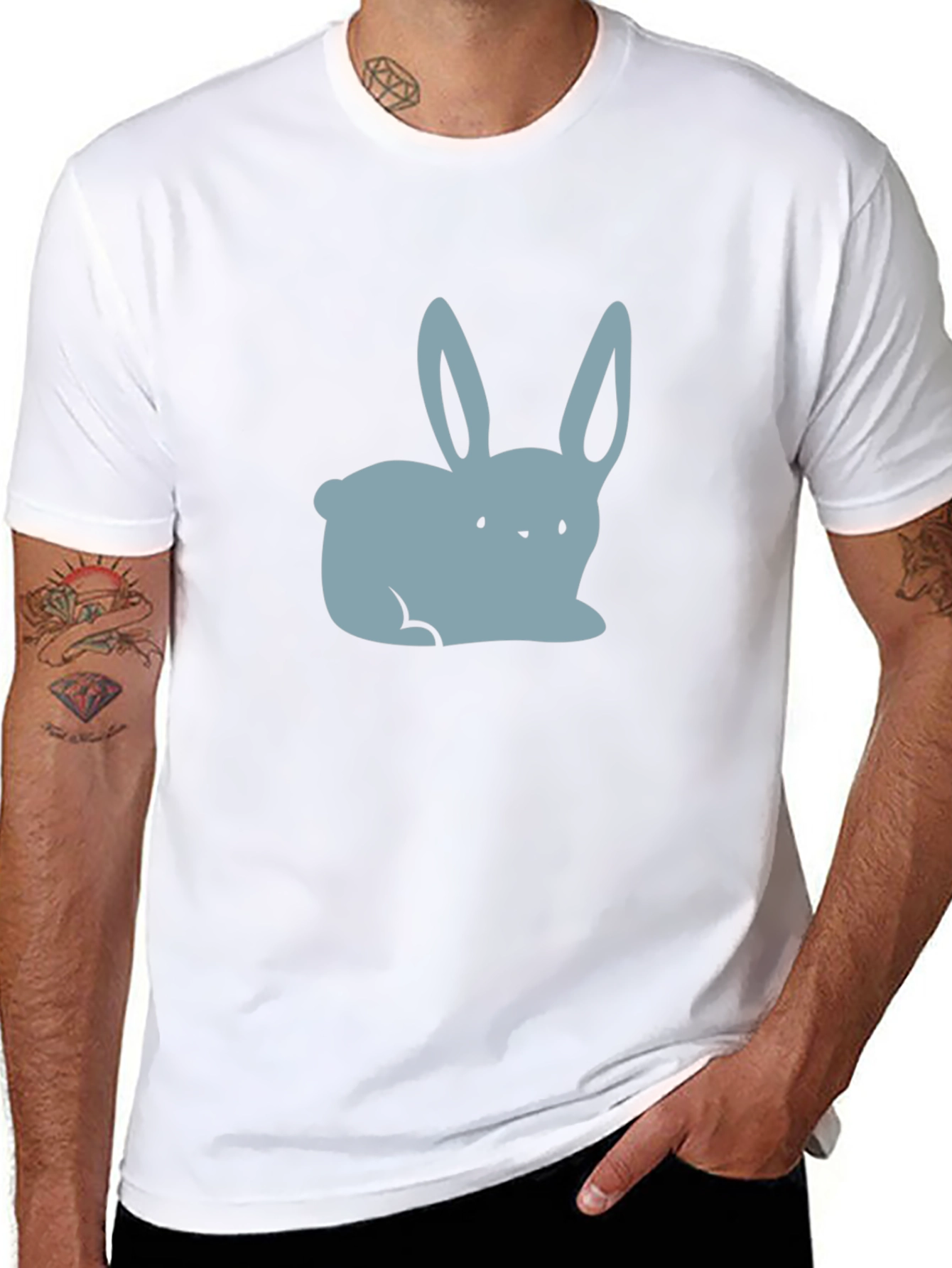 Cute Bunny Graphic Tee - Soft Cotton Blend