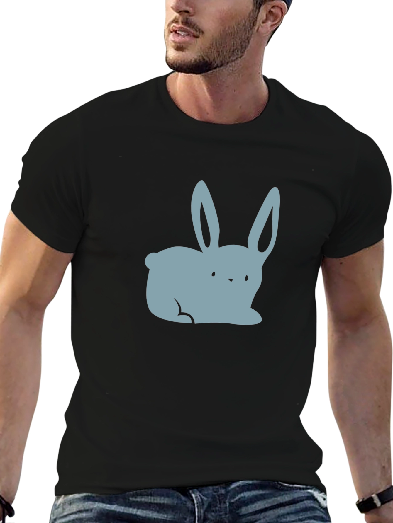 Cute Bunny Graphic Tee - Soft Cotton Blend
