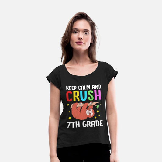 Funny Hanging Sloth Keep Calm And Crush 7th Grade