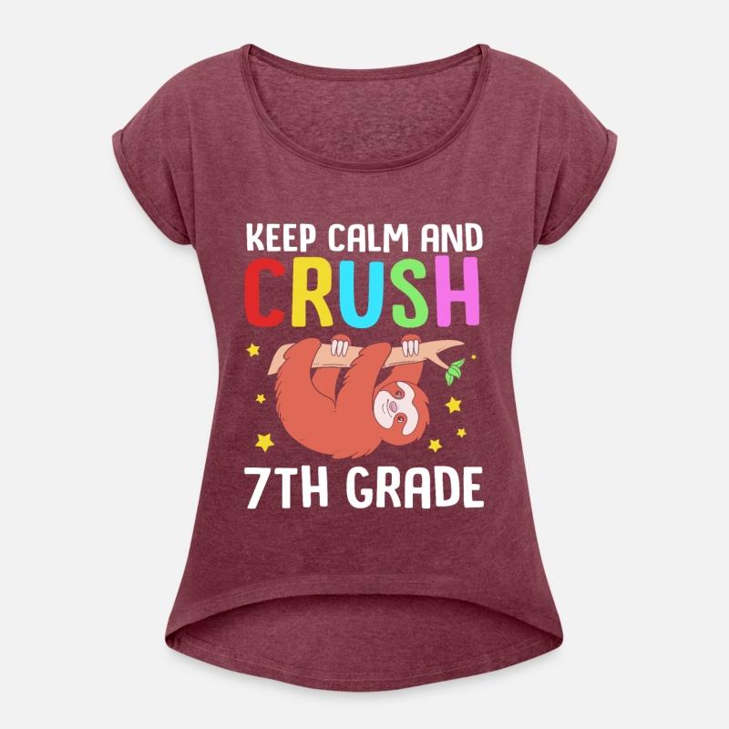 Funny Hanging Sloth Keep Calm And Crush 7th Grade