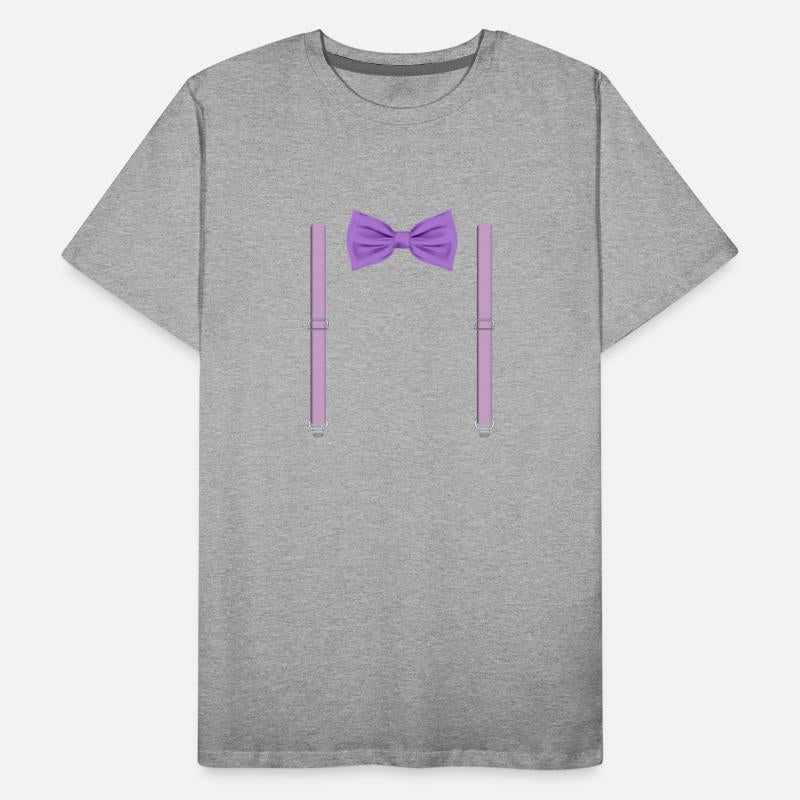 Funny Purple Bow Tie with Suspenders Perfect