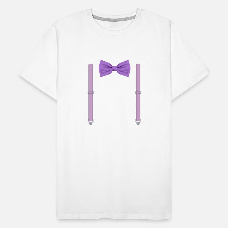 Funny Purple Bow Tie with Suspenders Perfect