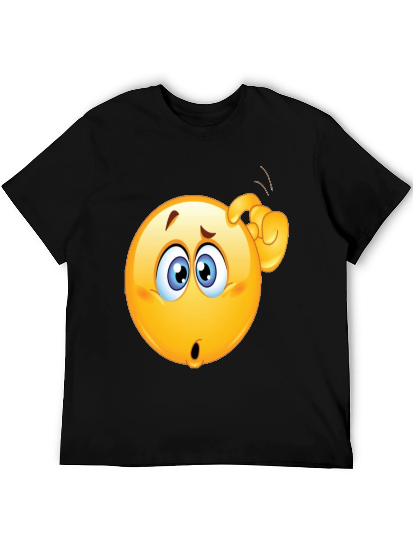 Confused Emoji T-Shirt - Black Cotton Tee
