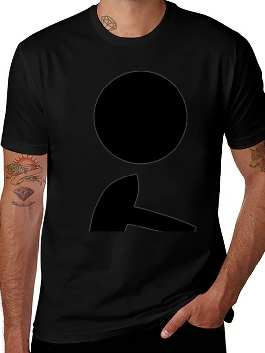 Black T-Shirt with Abstract Circle and Shape Design