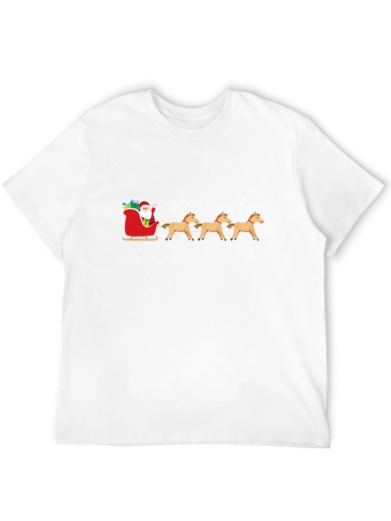 Santa Horse Sleigh Black T-Shirt