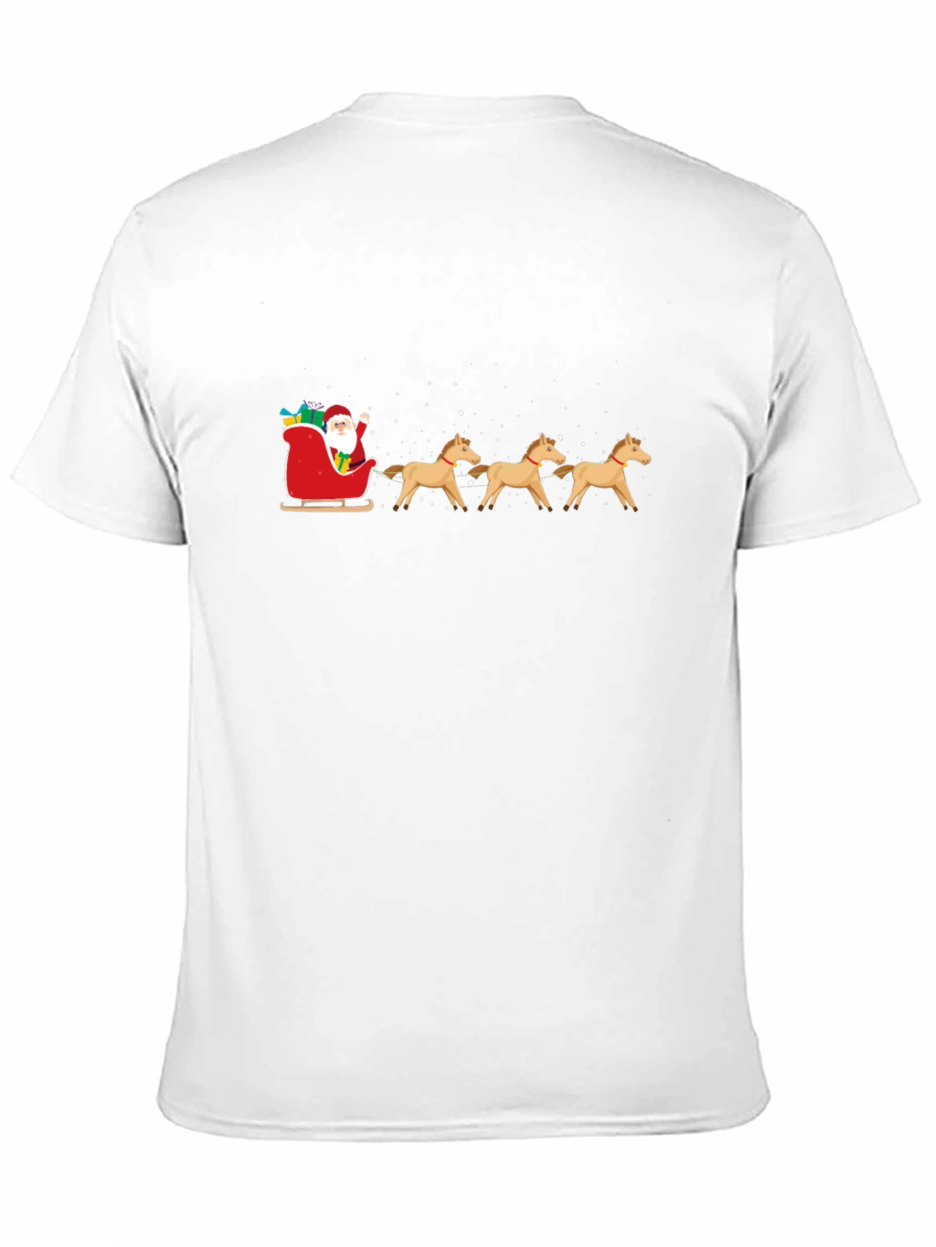 Santa Horse Sleigh Black T-Shirt