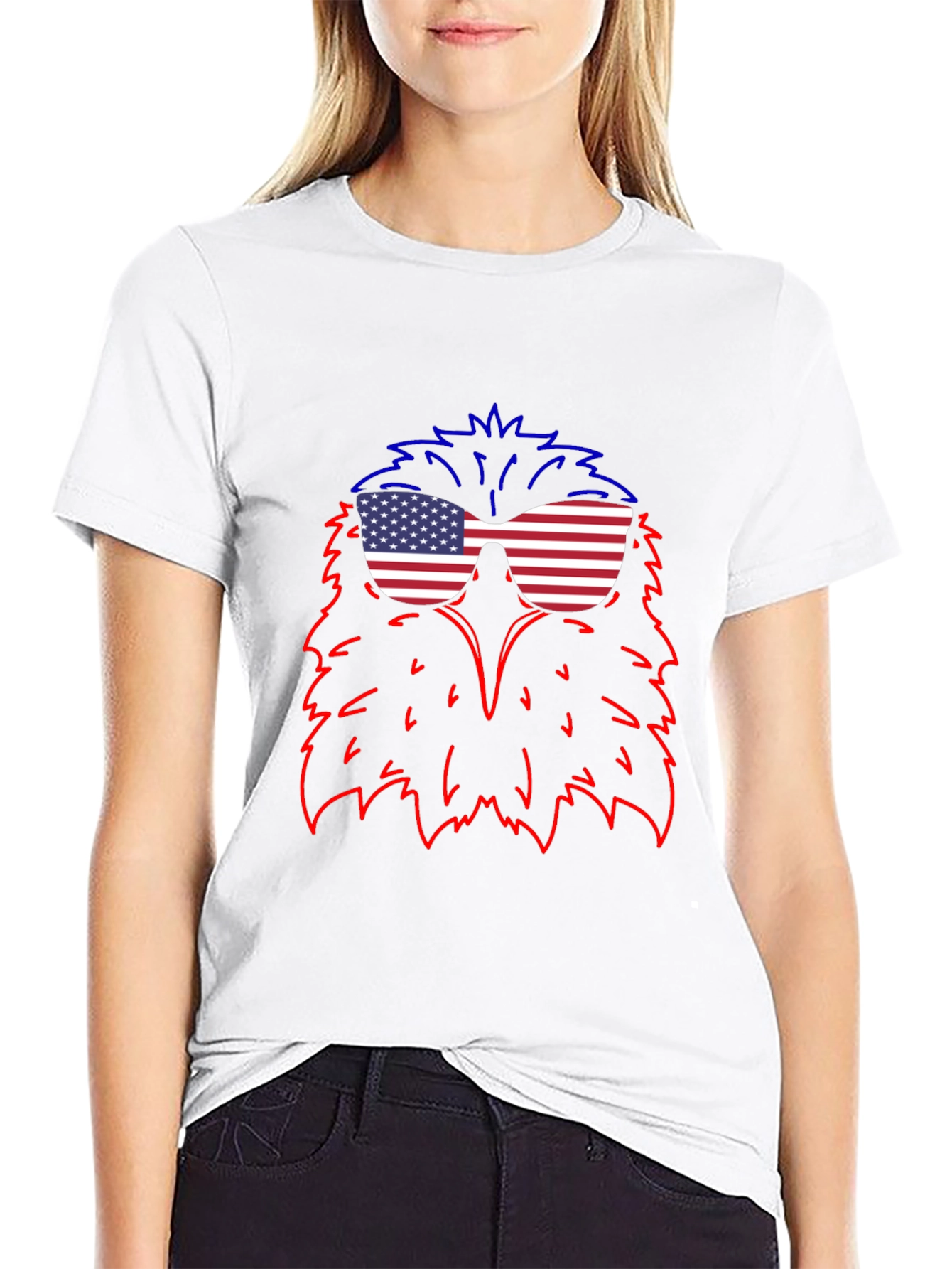Eagle USA Flag Sunglasses T-Shirt - Patriotic Style