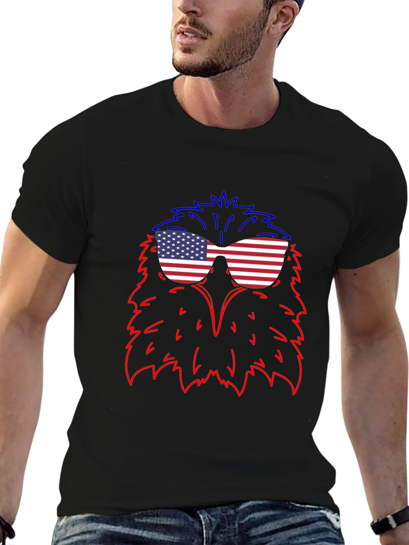 Eagle USA Flag Sunglasses T-Shirt - Patriotic Style