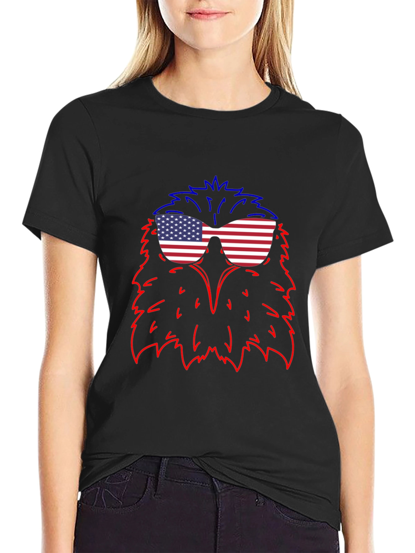 Eagle USA Flag Sunglasses T-Shirt - Patriotic Style