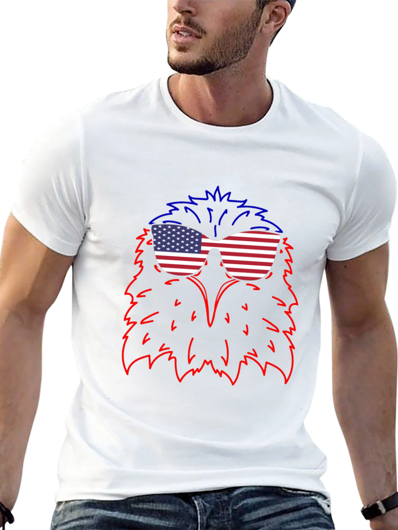 Eagle USA Flag Sunglasses T-Shirt - Patriotic Style