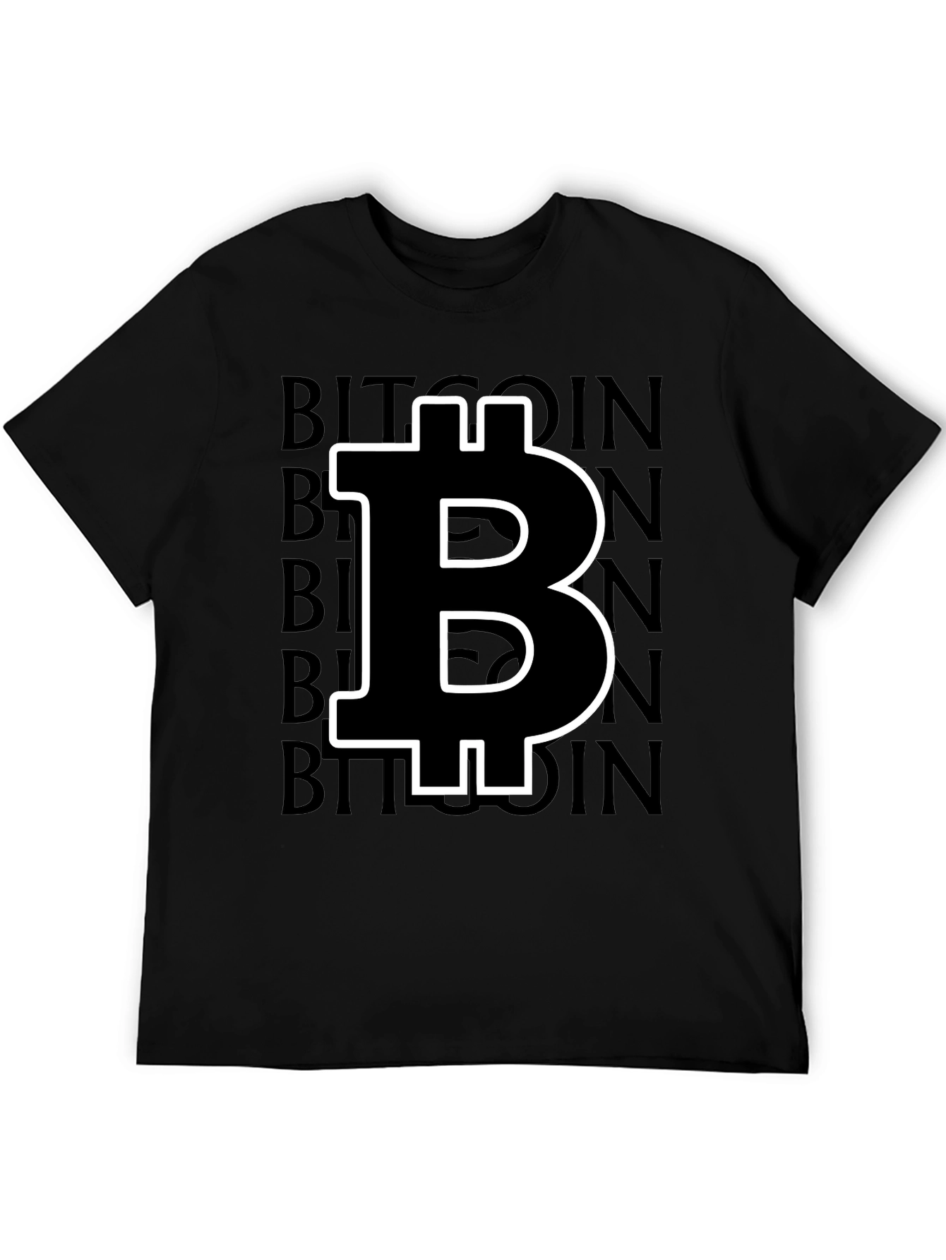 Bitcoin Crypto Currency Black Graphic T-Shirt
