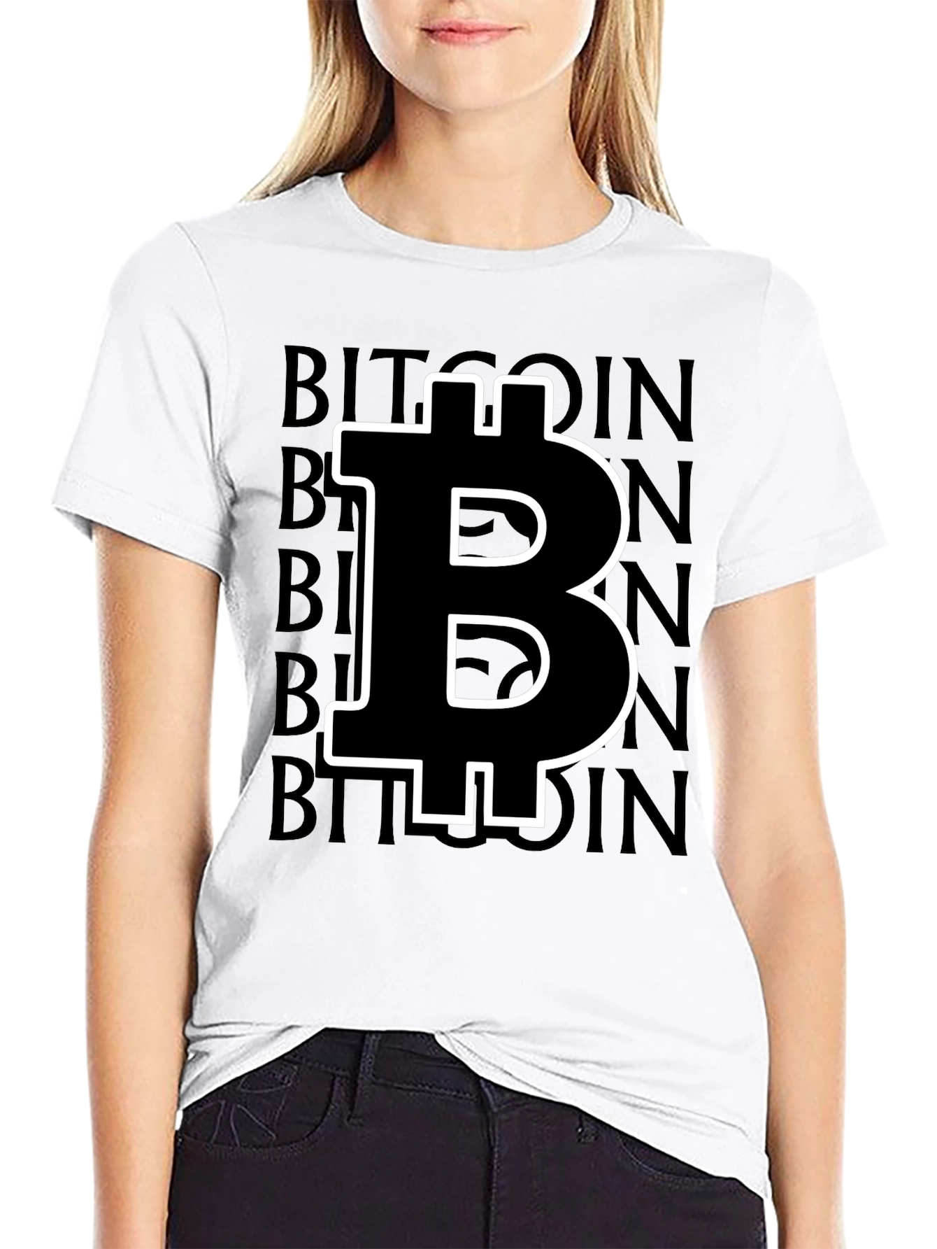 Bitcoin Crypto Currency Black Graphic T-Shirt
