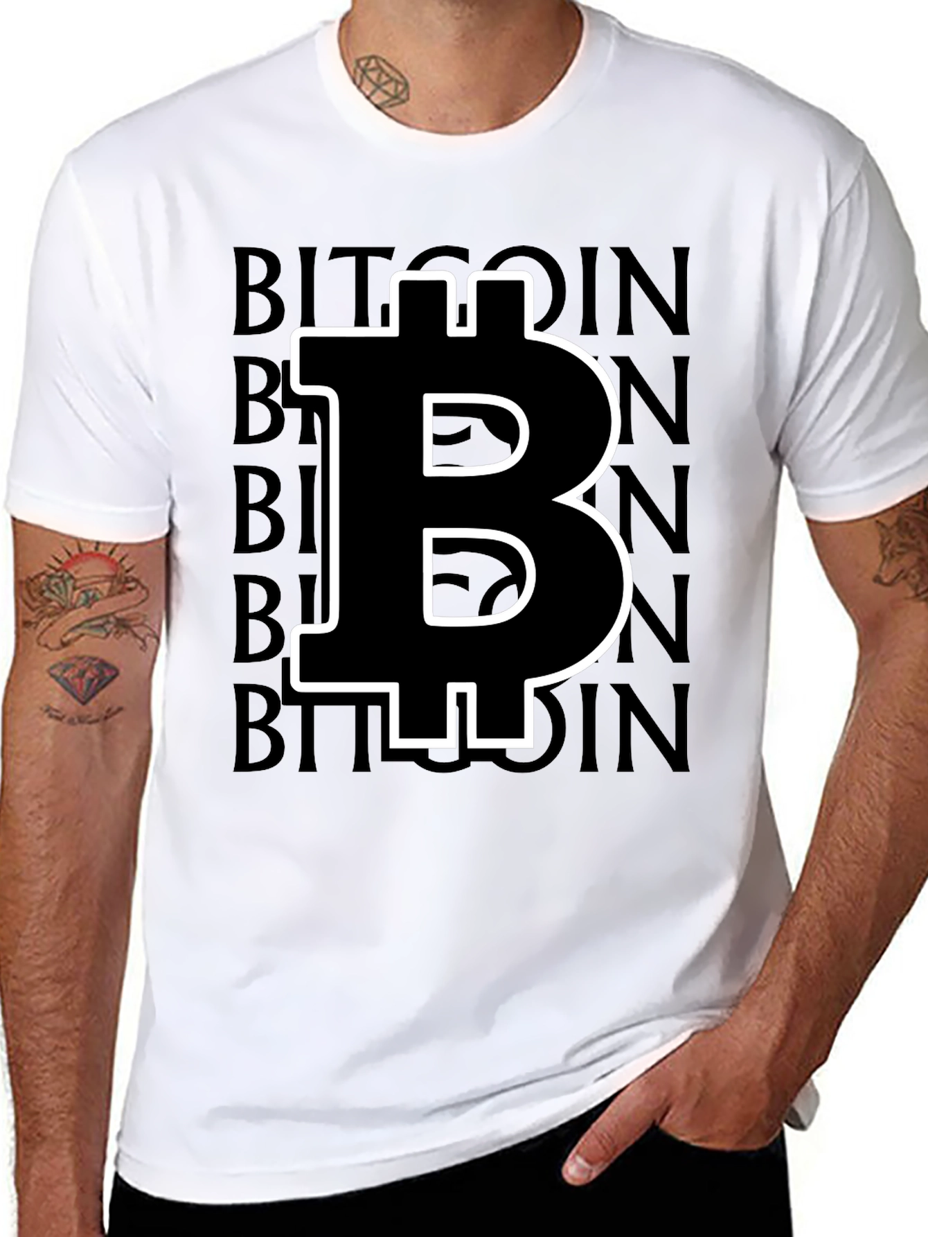 Bitcoin Crypto Currency Black Graphic T-Shirt