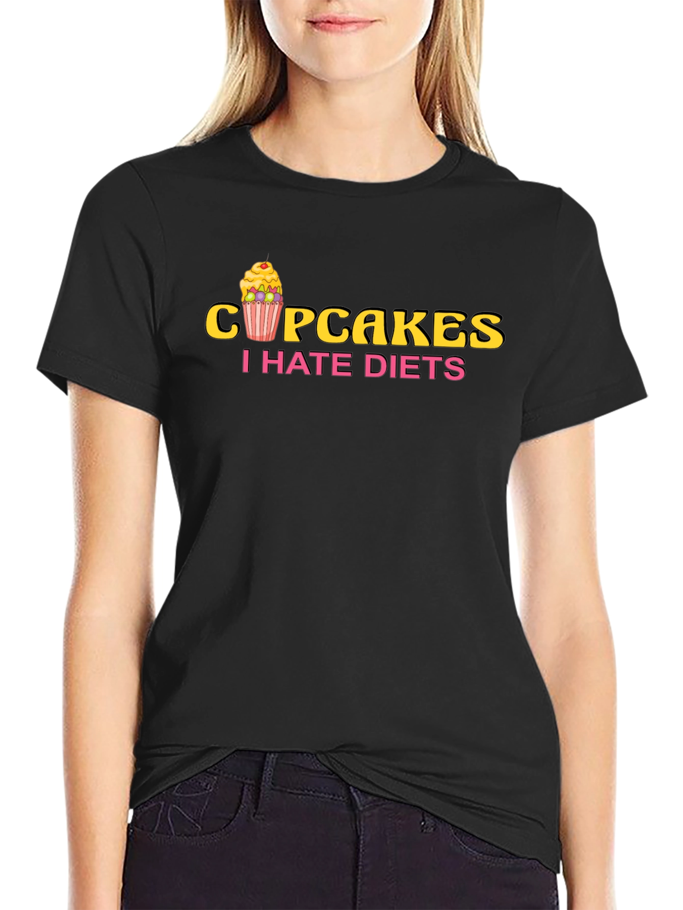 Cupcakes I Hate Diets T-Shirt - Funny Foodie Tee