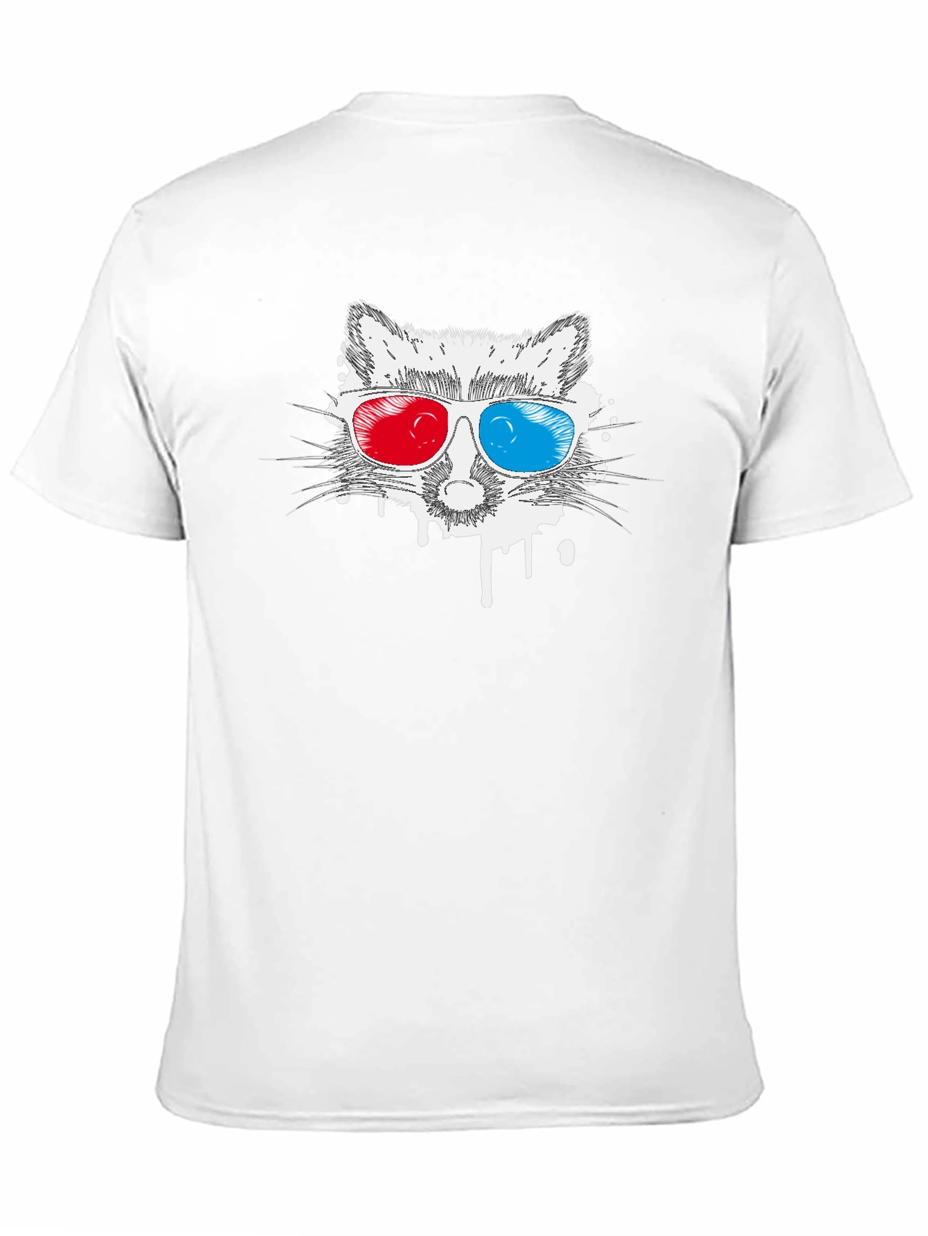Cool Raccoon 3D Glasses Graphic T-Shirt