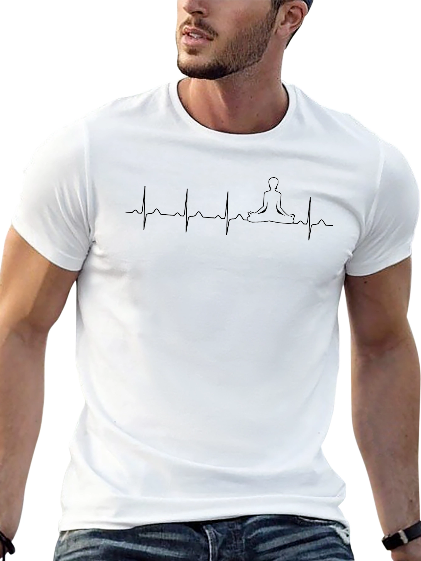 Meditate Heartbeat Graphic Tee - Yoga & Zen