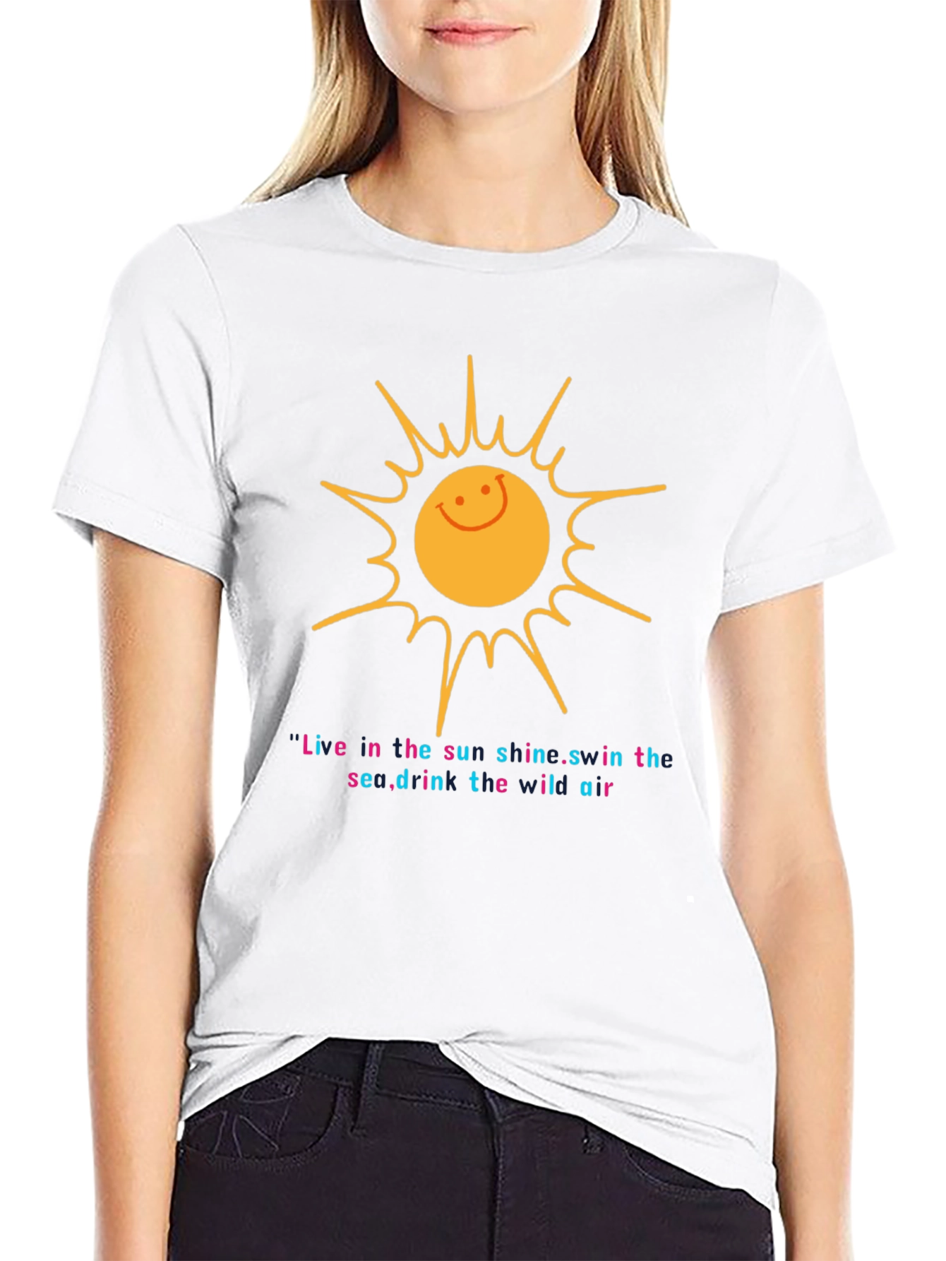Smiling Sun Graphic T-Shirt - Unisex Black Tee