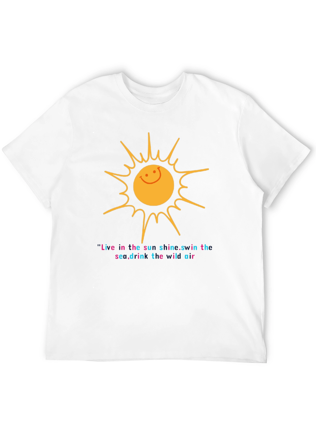 Smiling Sun Graphic T-Shirt - Unisex Black Tee