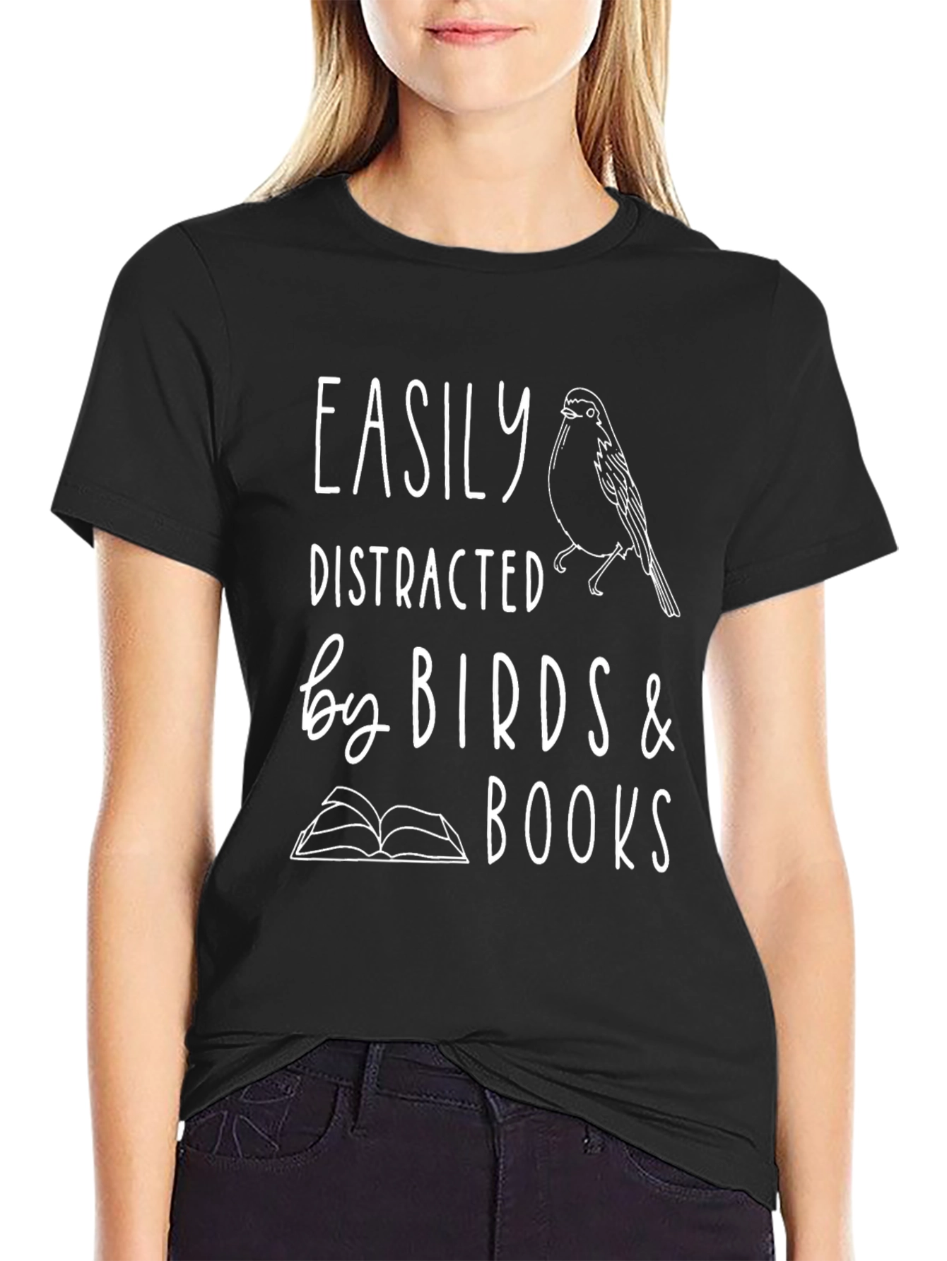 Easily Distracted by Birds & Books T-Shirt
