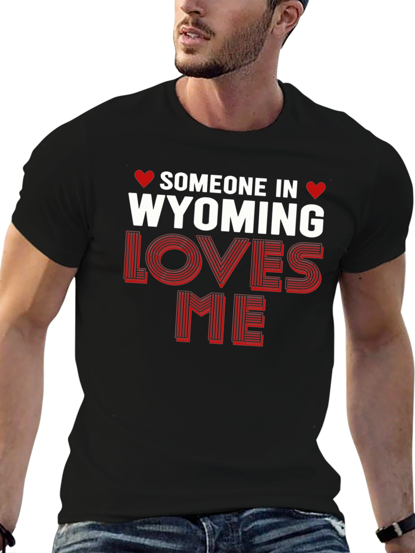 Wyoming Loves Me Graphic Tee - Novelty Shirt