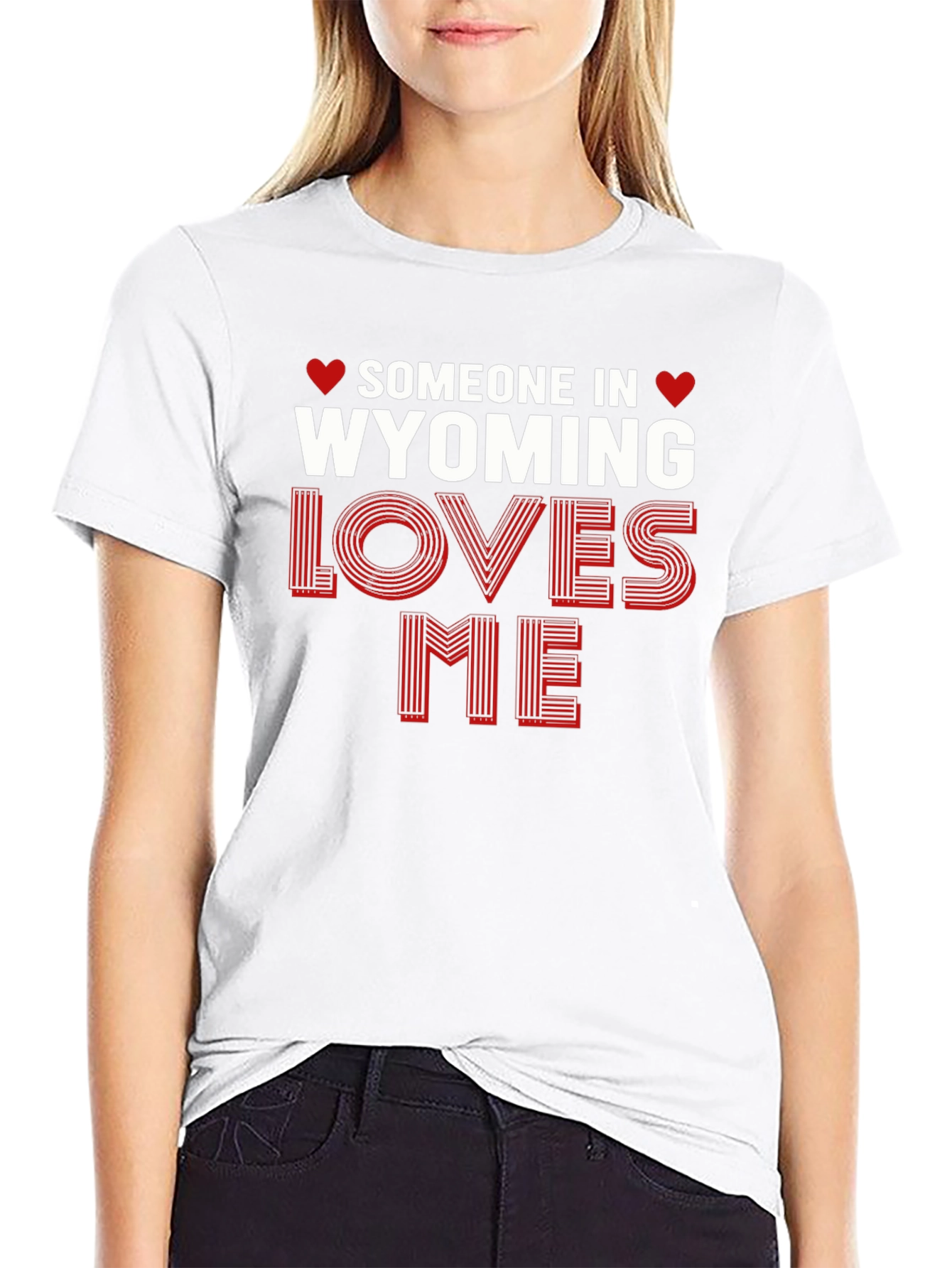 Wyoming Loves Me Graphic Tee - Novelty Shirt