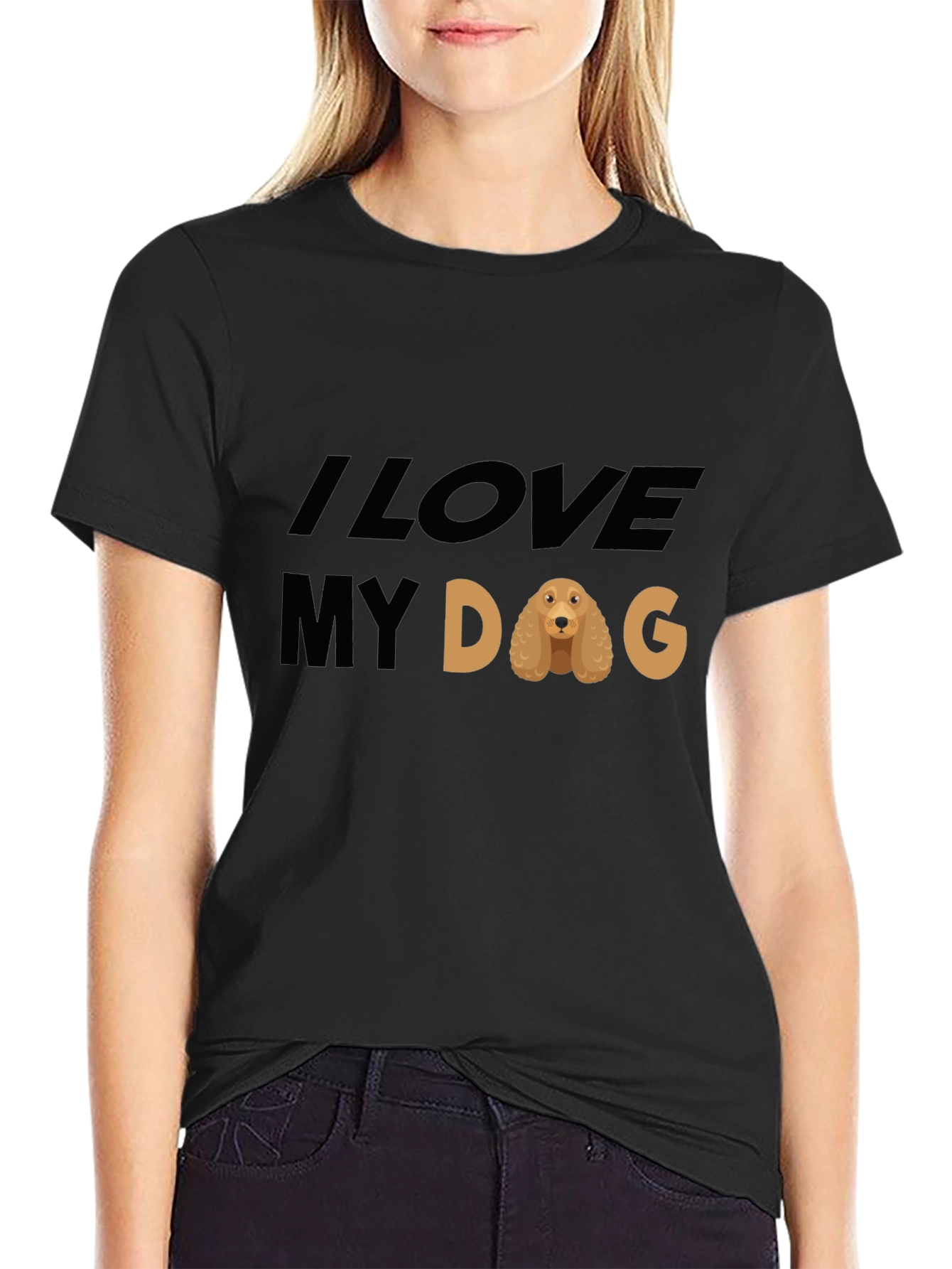 I Love My Dog T-Shirt - Unisex Black Tee