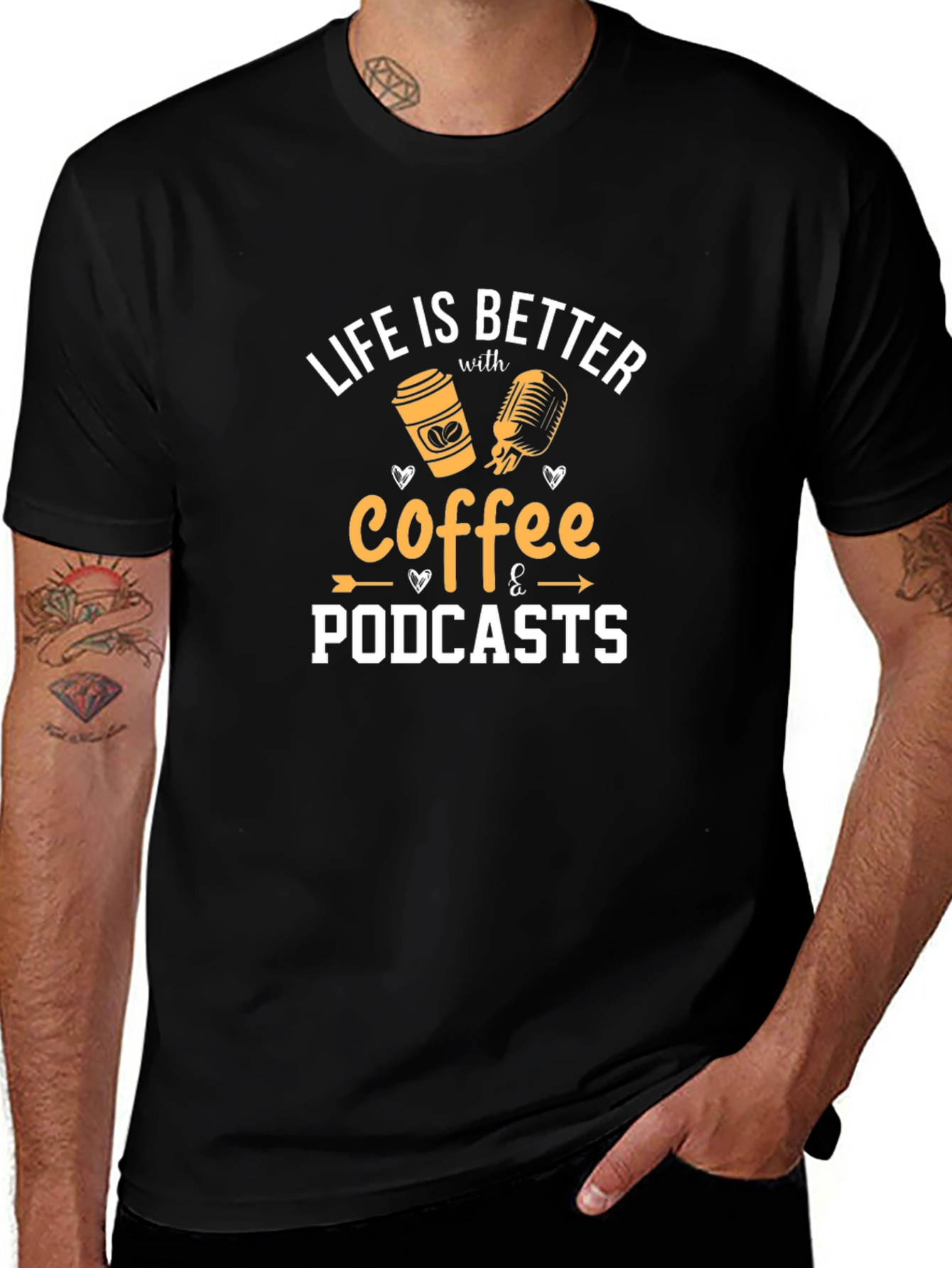 Life is Better Coffee & Podcasts Graphic Tee