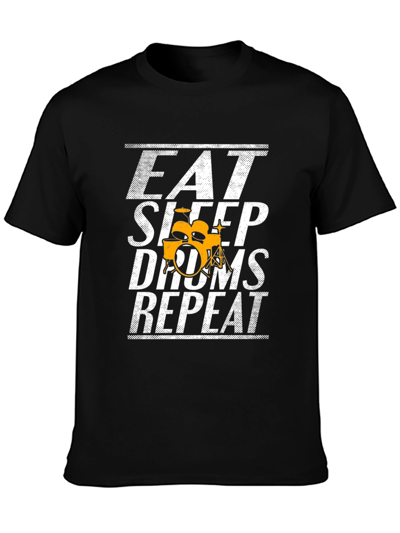 Eat Sleep Drums Repeat Black Graphic Tee