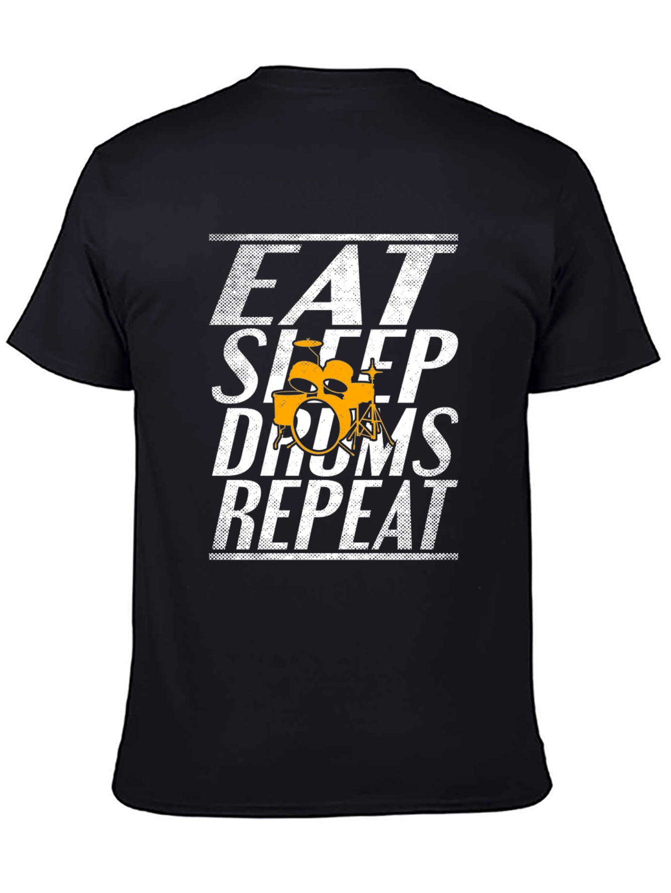 Eat Sleep Drums Repeat Black Graphic Tee