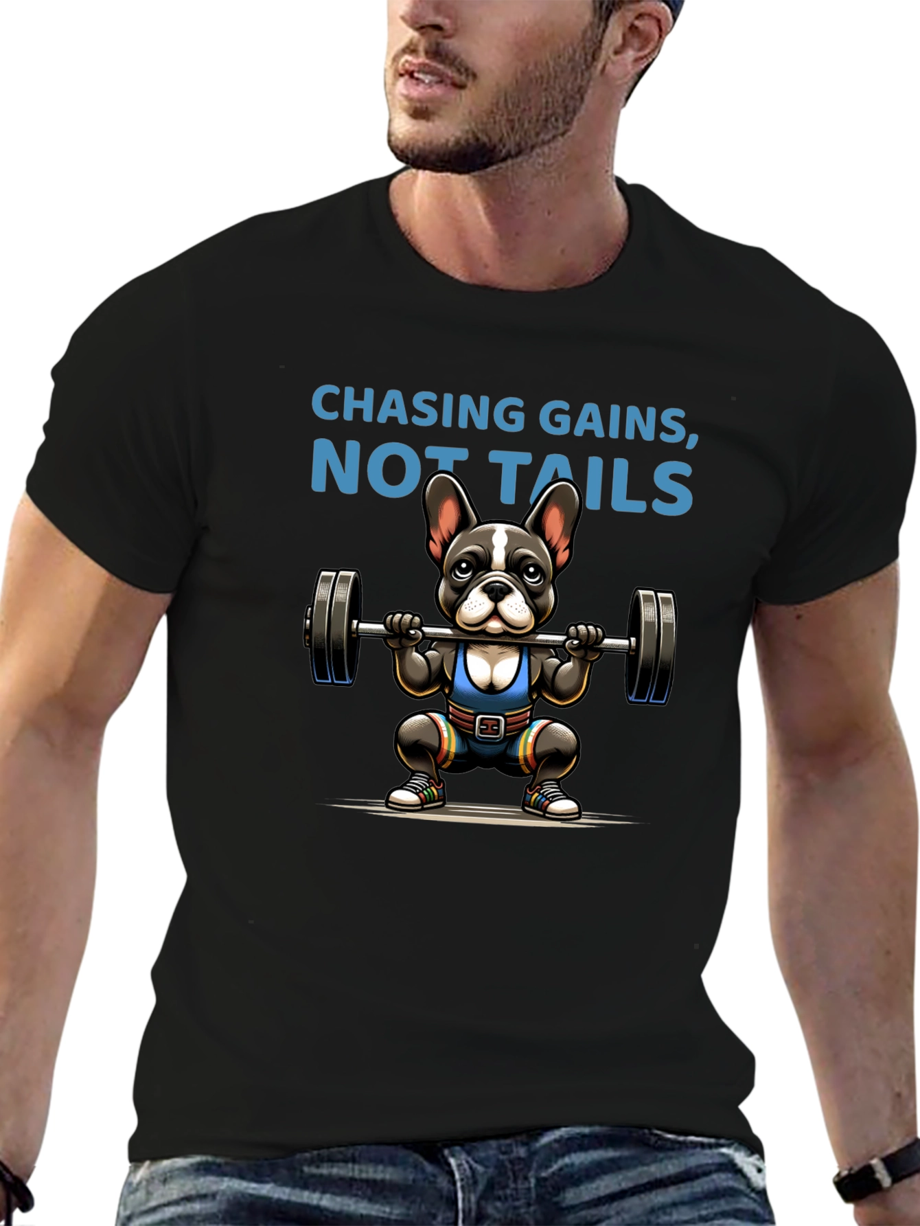Chasing Gains Dog Graphic T-Shirt