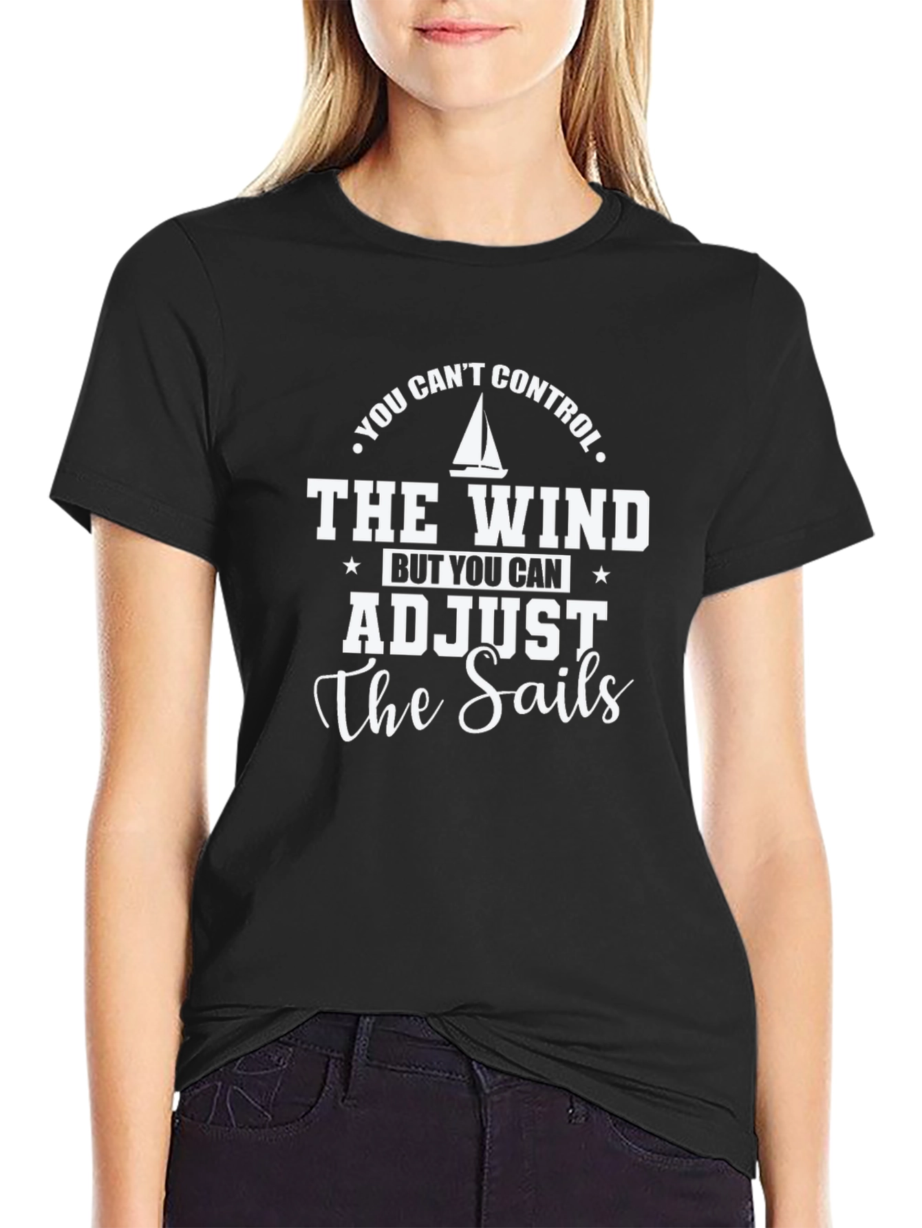 Adjust the Sails T-Shirt Black Graphic Tee