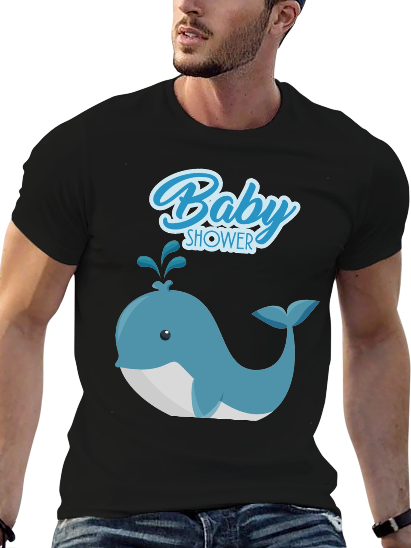 Baby Shower Whale Graphic Tee - Soft Cotton T-Shirt
