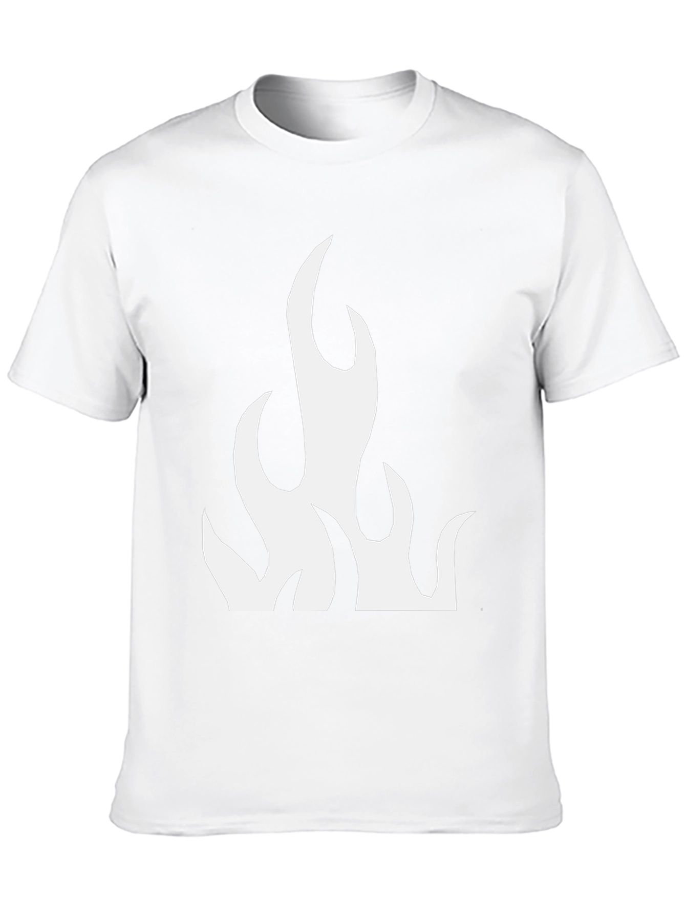 Black T-Shirt with Flame Graphic