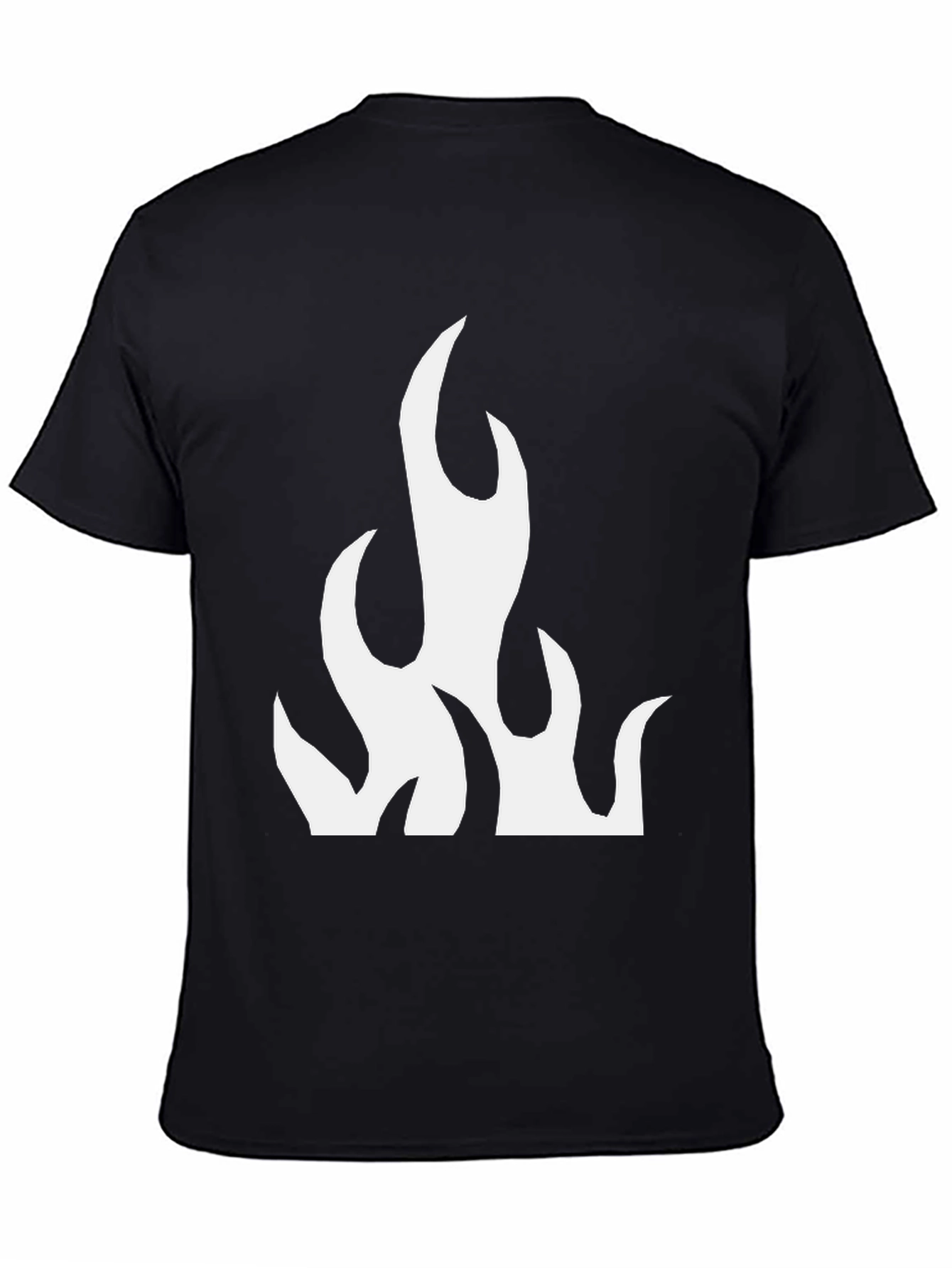 Black T-Shirt with Flame Graphic