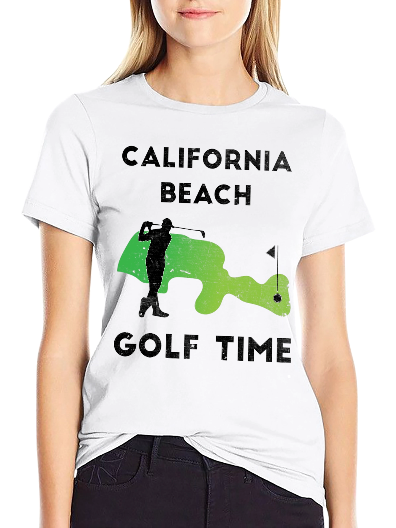 California Beach Golf Time Graphic Tee